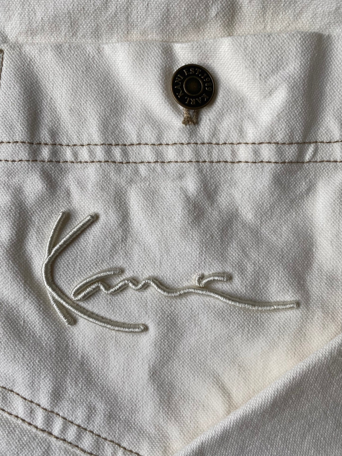 ✅ Veste jean Karl Kani, crème, M