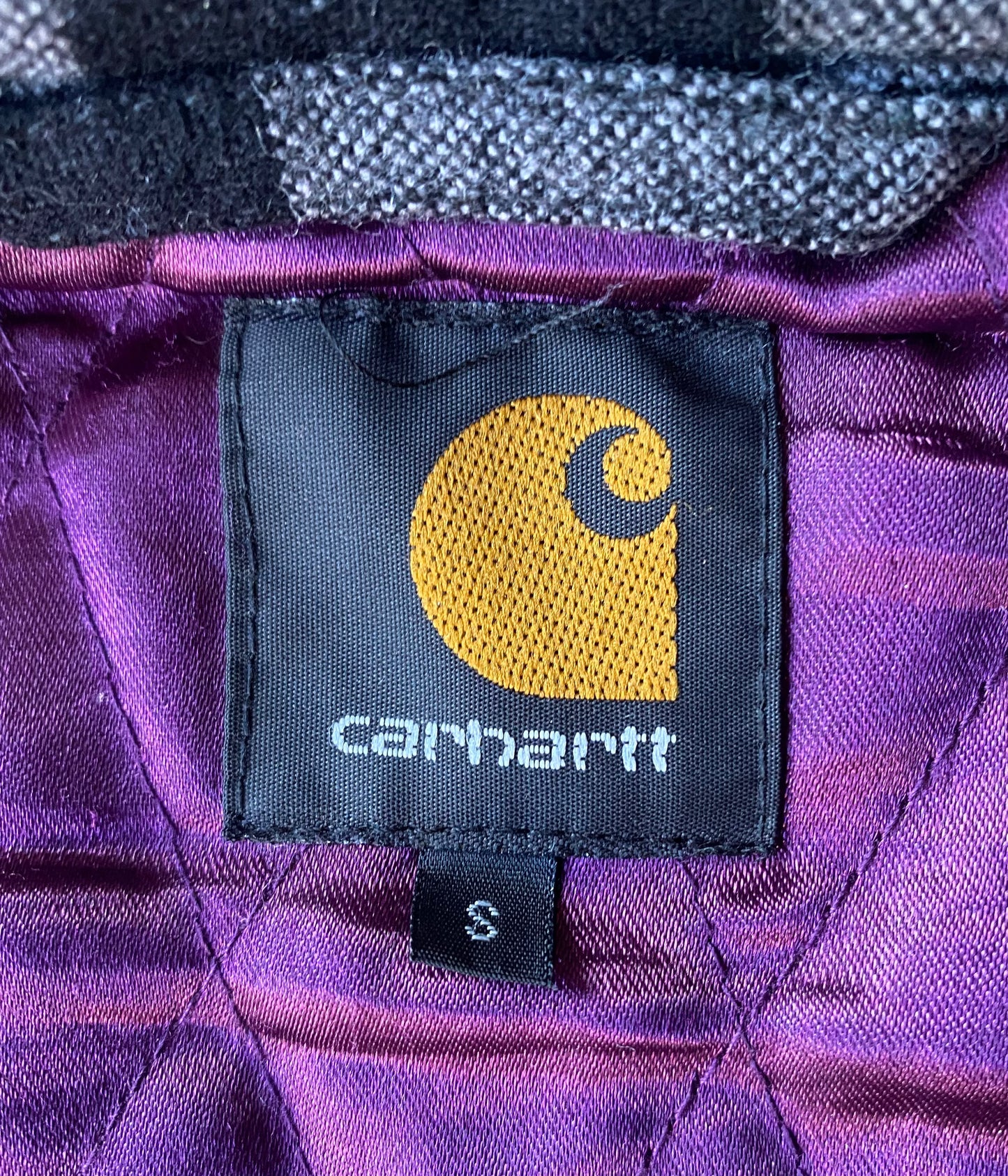 ✅ Veste "boom jacket" Carhartt, laine, noir et gris, S