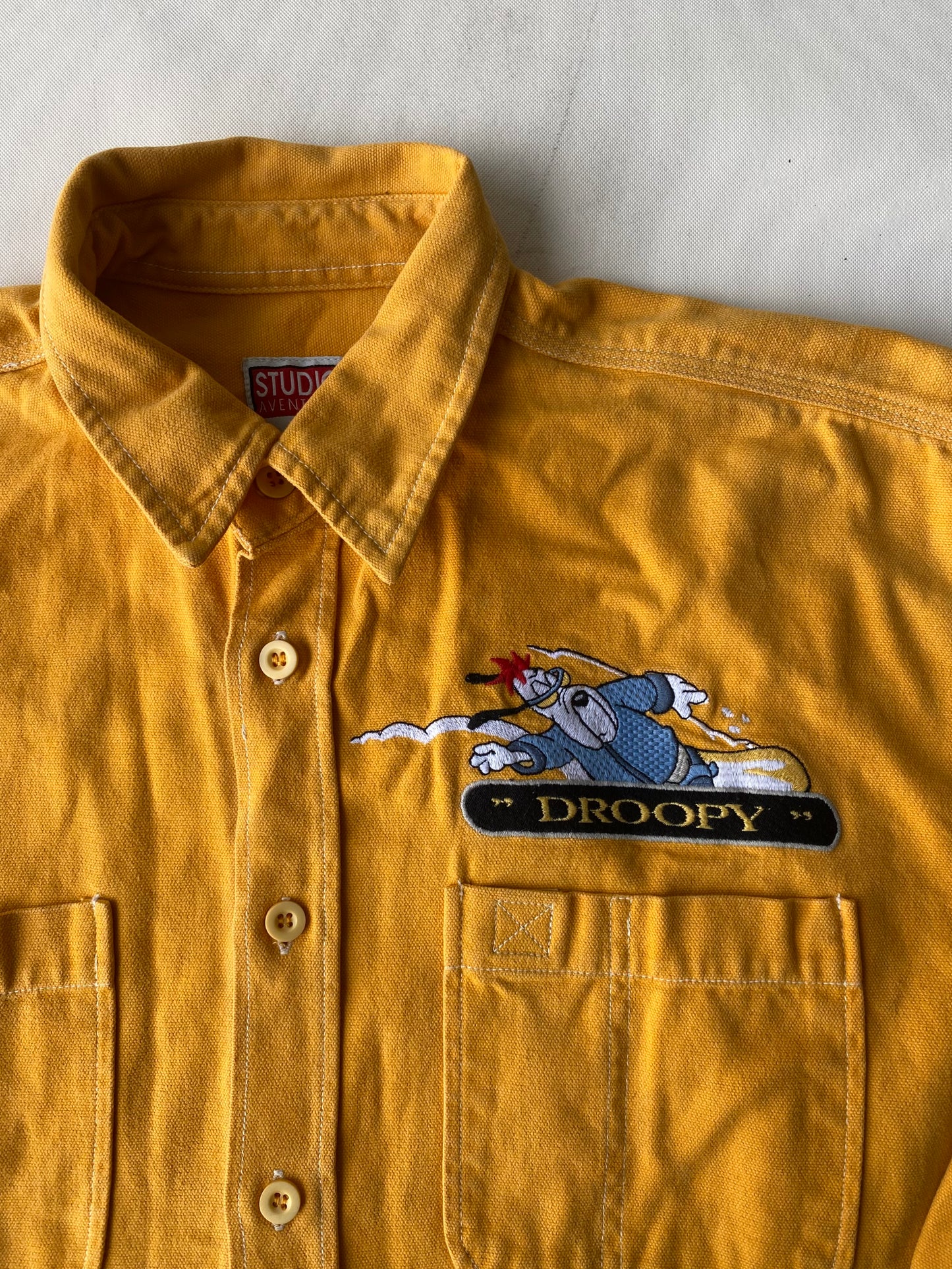 ✅ Chemise épaisse collector Droopy, jaune-orange, L