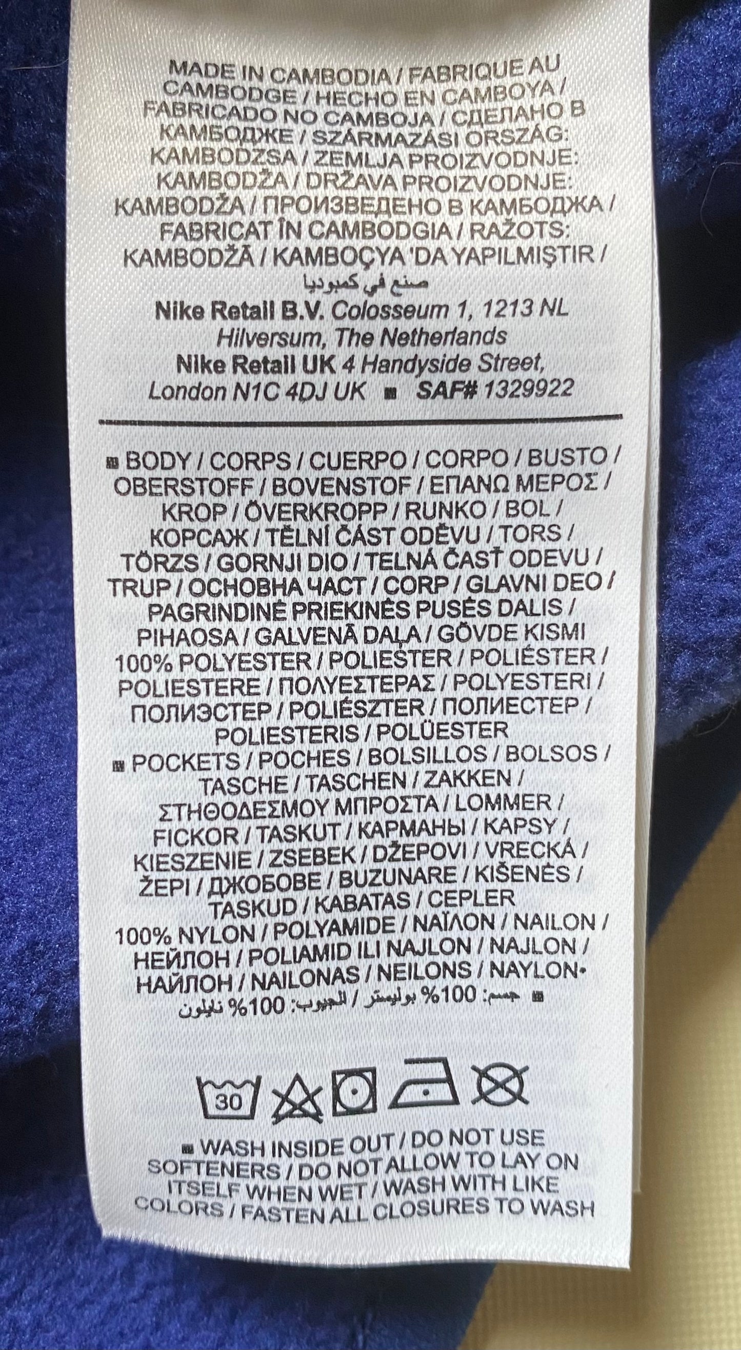 ✅ Polaire demi-zip Nike, bleu, M