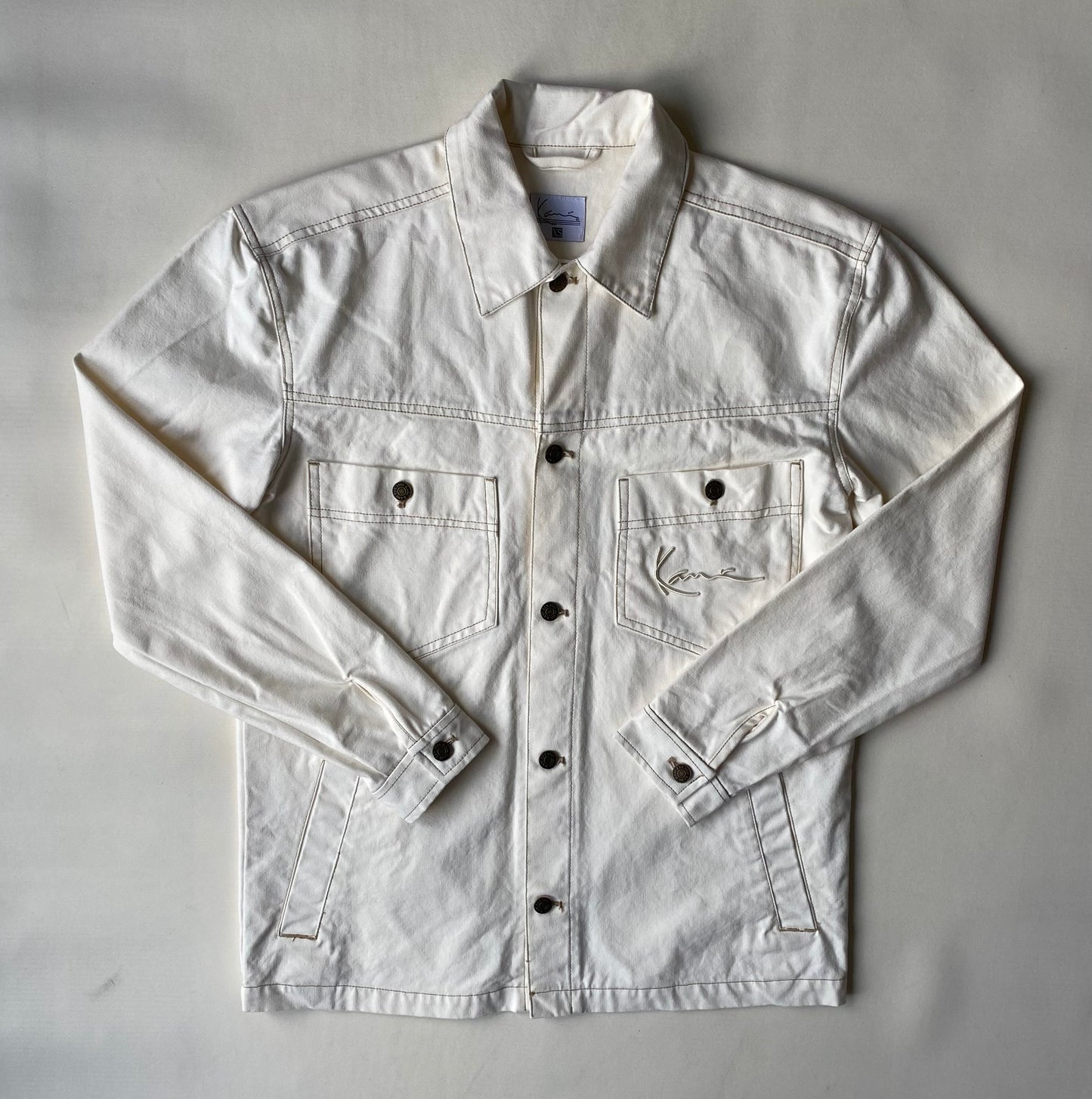 ✅ Veste jean Karl Kani, crème, M