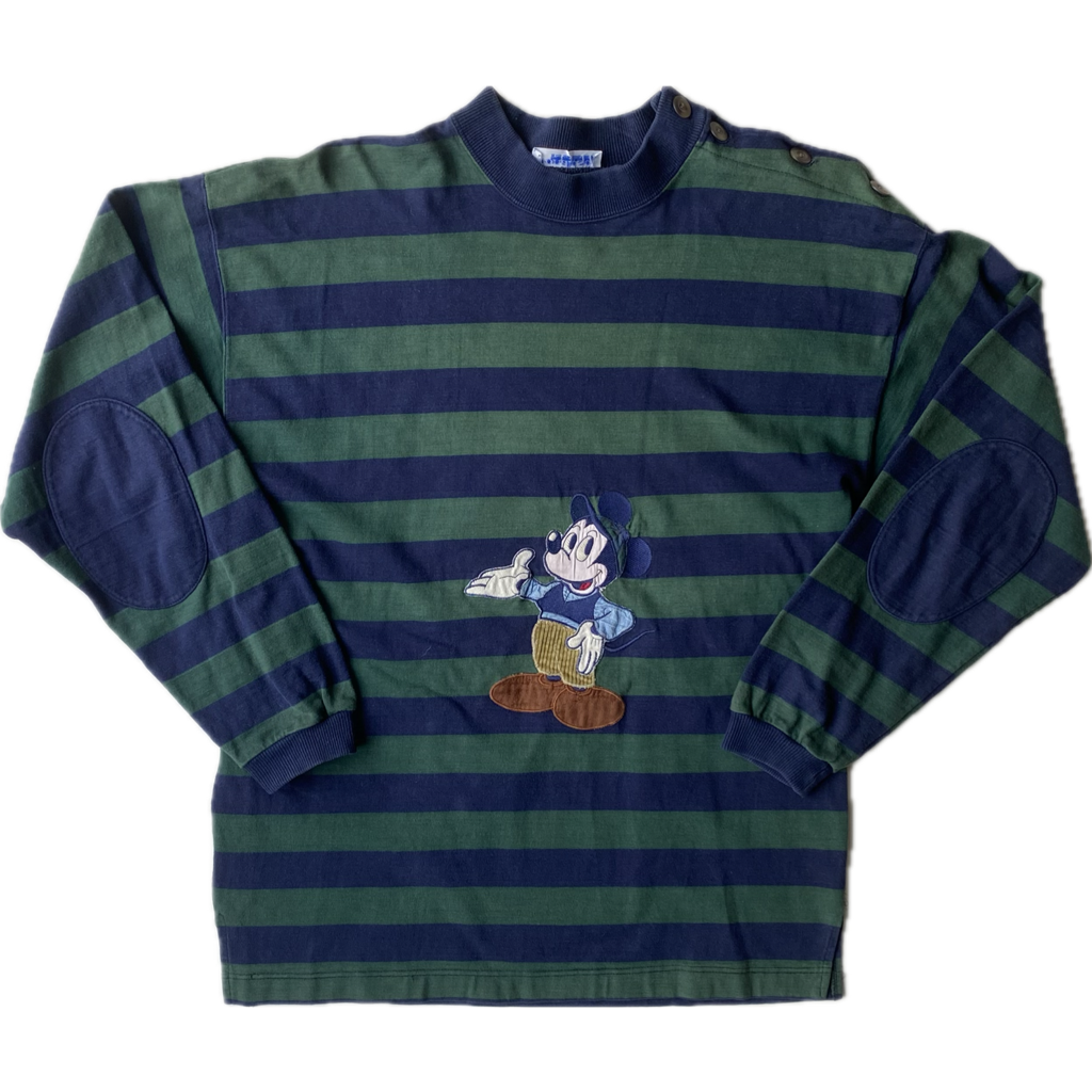 ✅ Pull collector Mickey Donaldson, rayé bleu vert, M/L