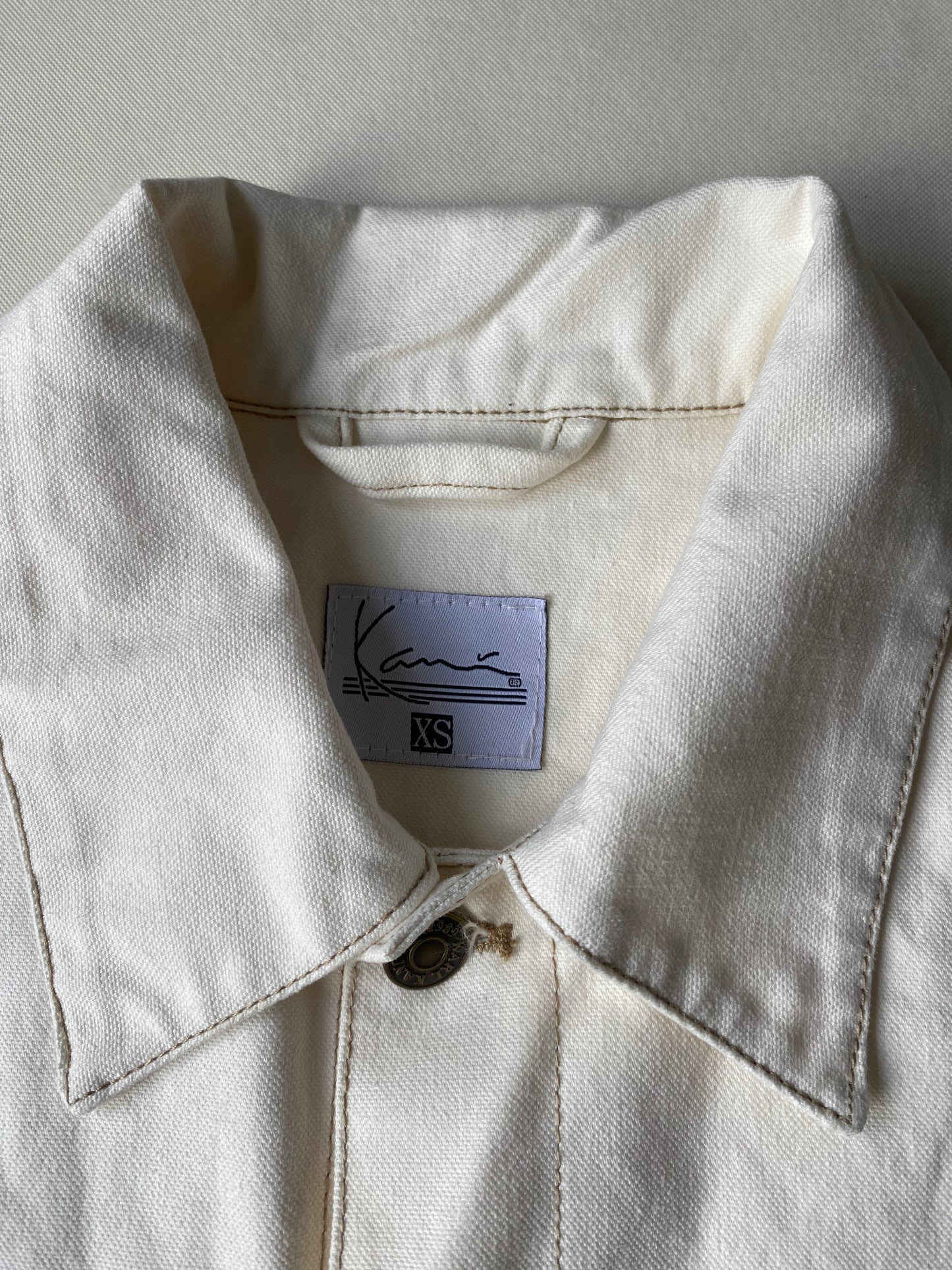✅ Veste jean Karl Kani, crème, M