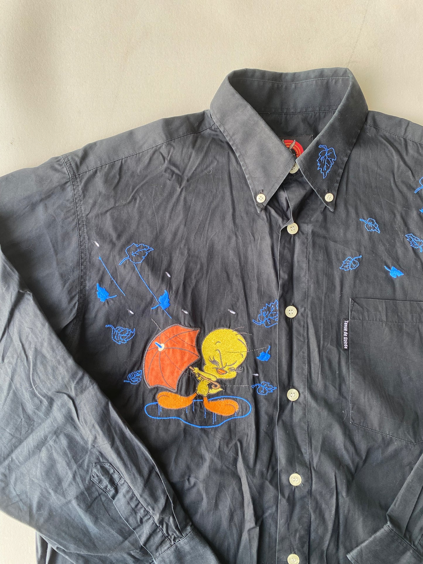 ✅ Chemise Looney Tunes Titi, noir, L