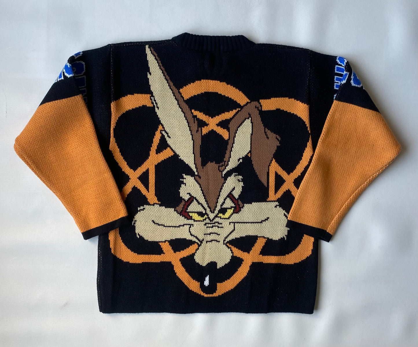 ✅ Pull collector Looney Tunes Vil Coyote, orange et noir, L