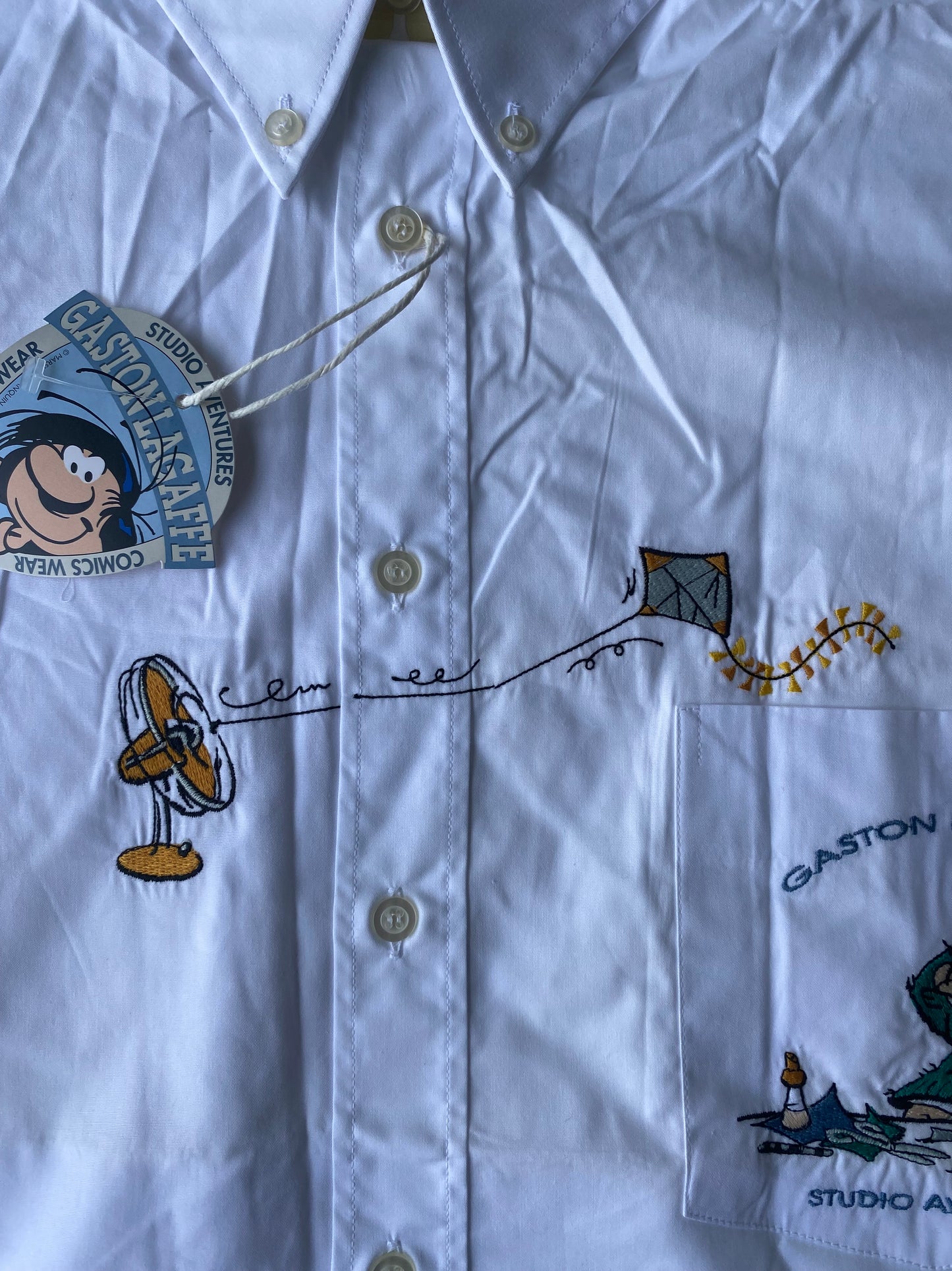 ✅ Chemise collector Gaston Lagaffe, blanc, XL