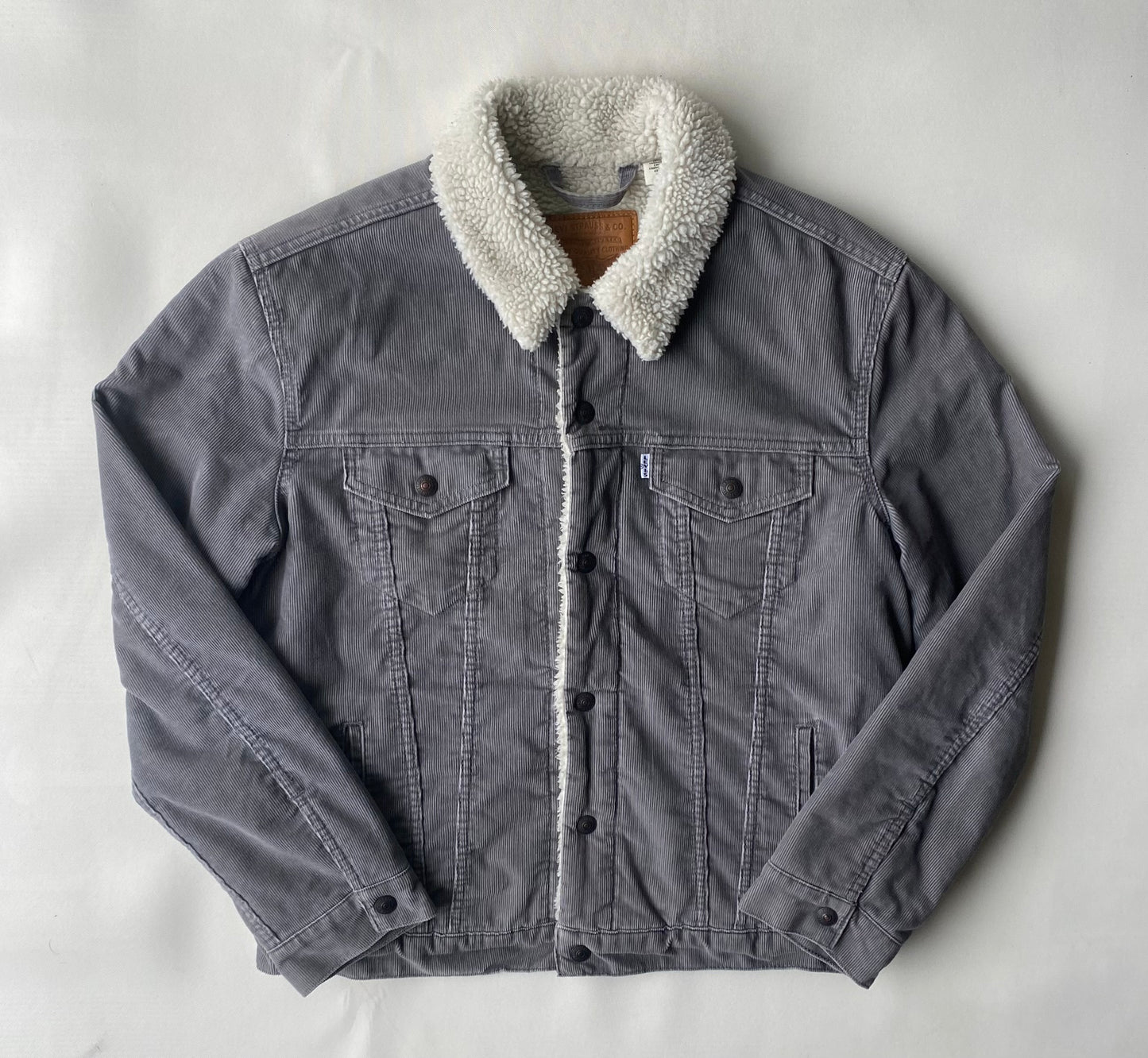 ✅ Veste velours côtelé polaire Levi's, gris, L