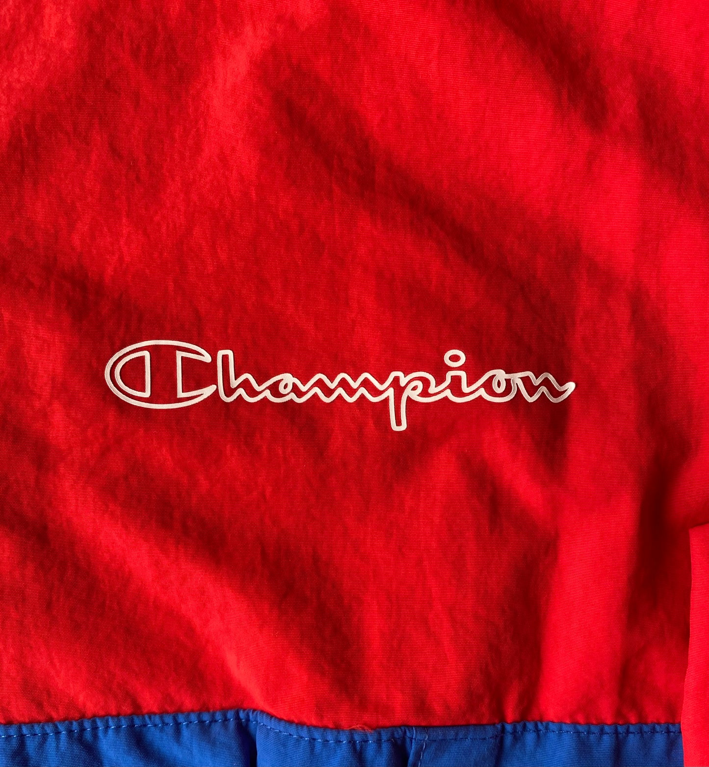 ✅ Veste coupe-vent / pluie Champion, rouge et bleu, L