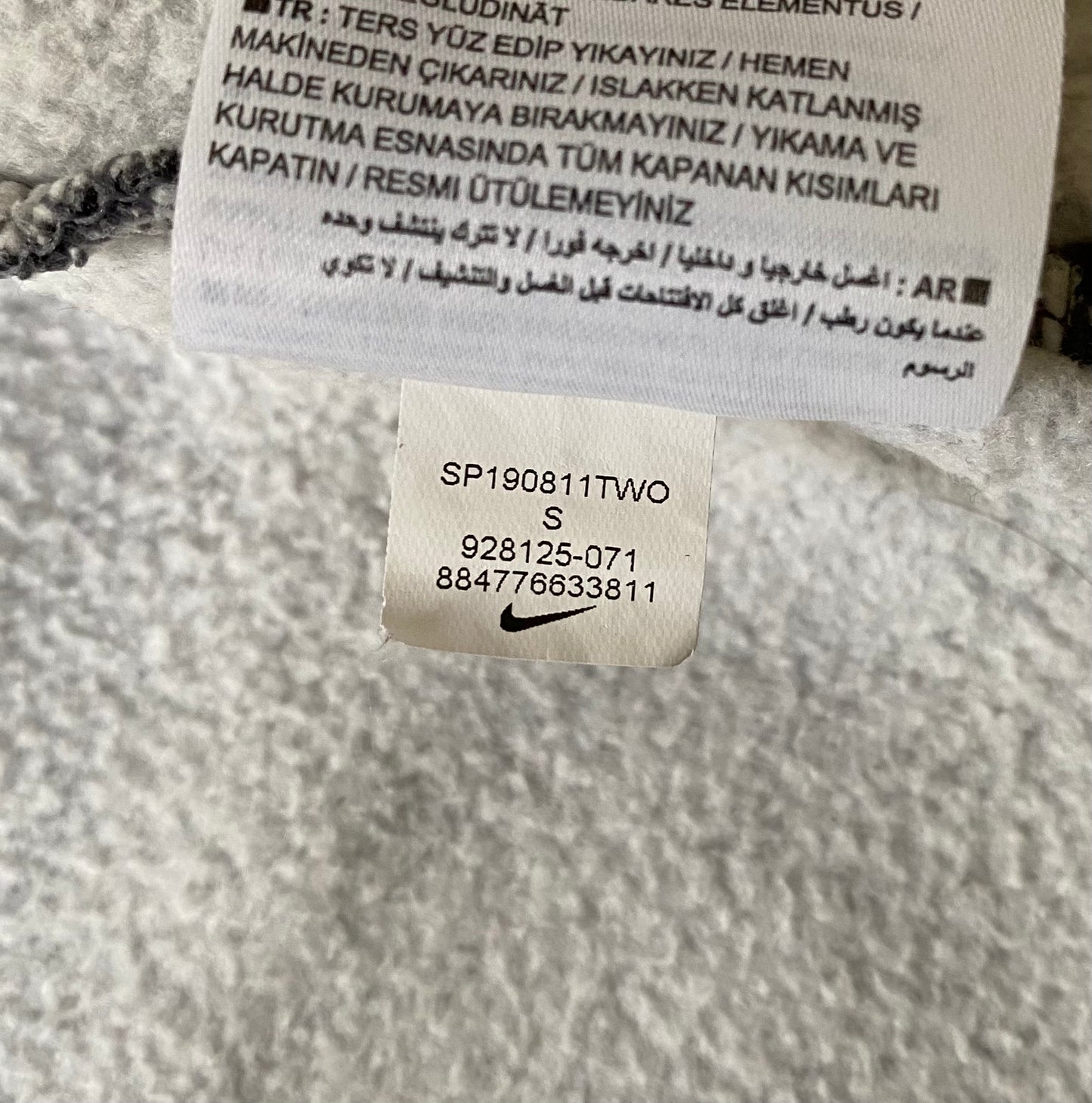 ✅ Pull zippé col camionneur Nike, gris, S