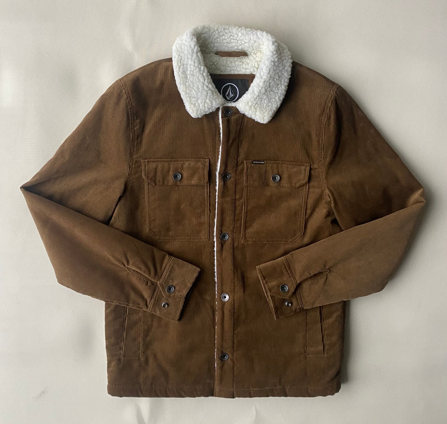 ✅ Veste velours côtelé polaire Volcom, marron, S