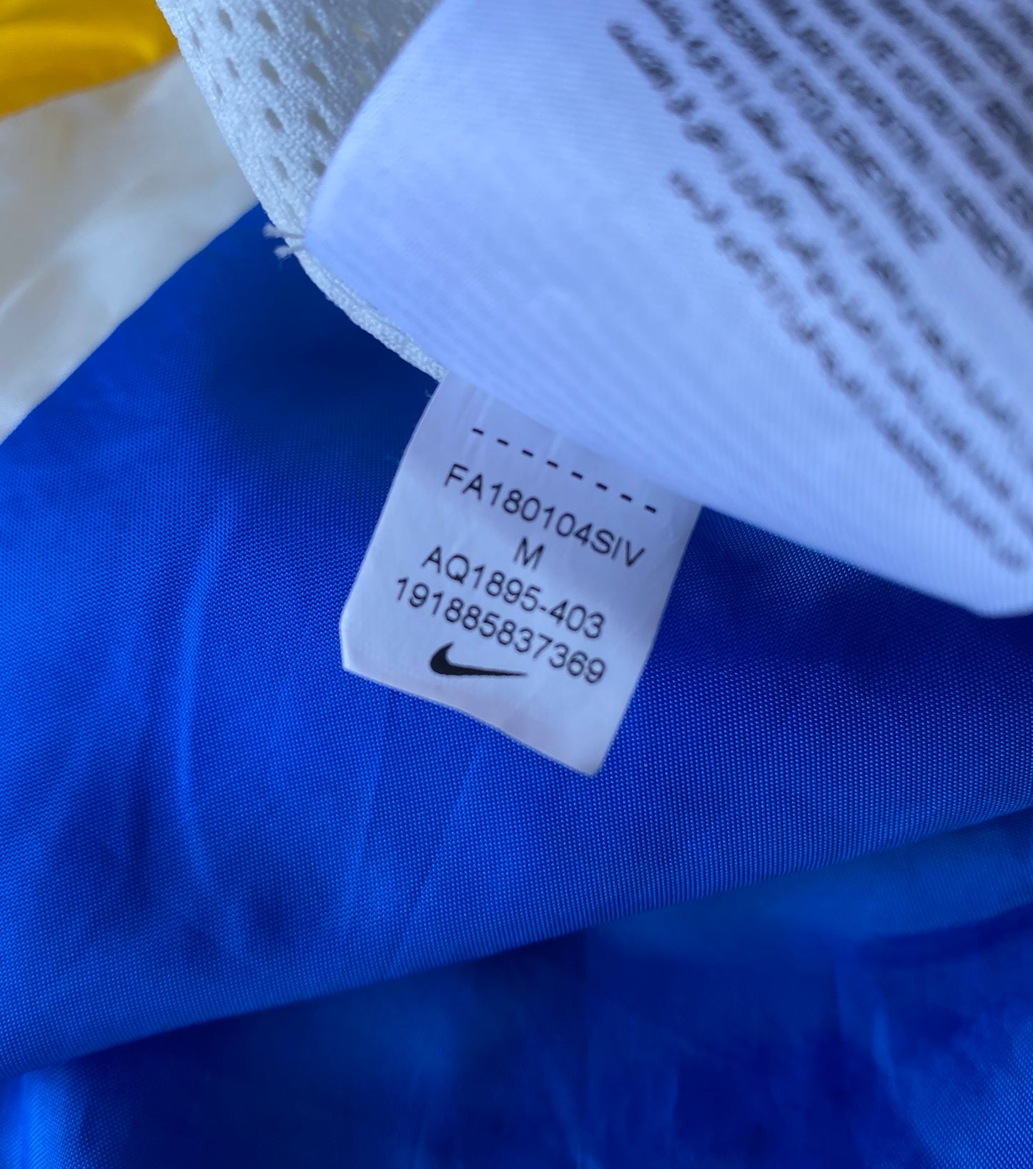 ✅ Pantalon jogging Nike, bleu / blanc / jaune, M (38)