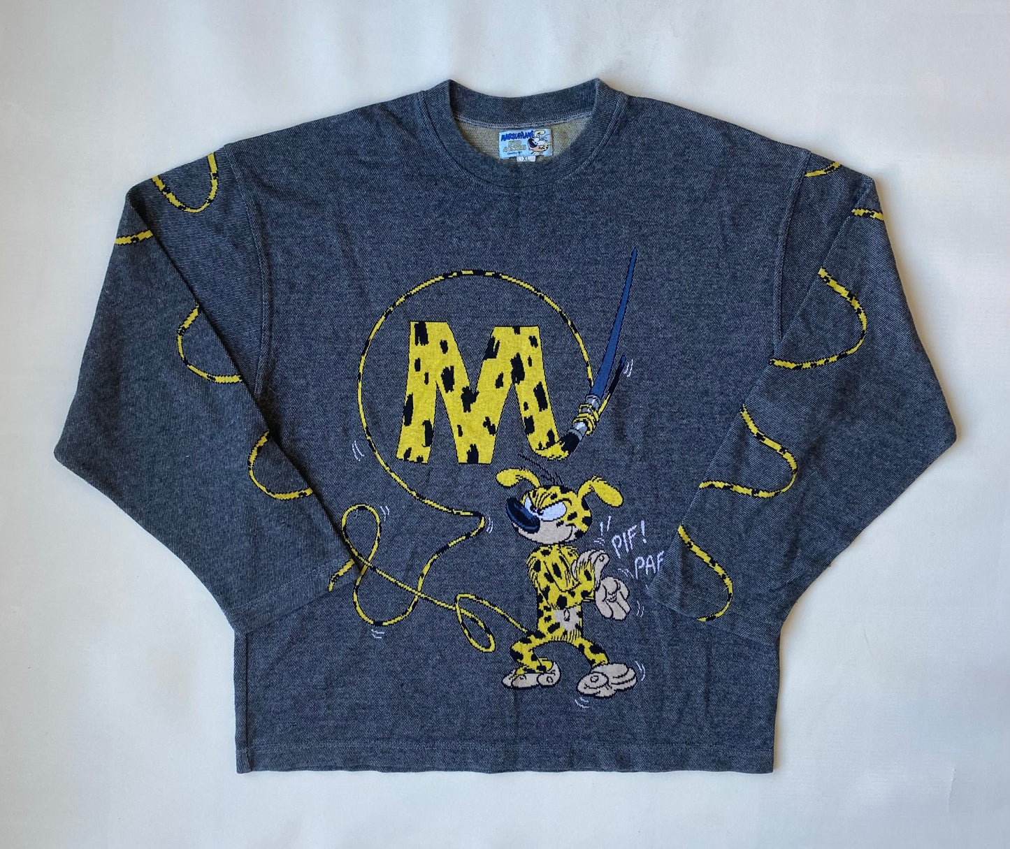 ✅ Pull collector Marsupilami, gris, XL