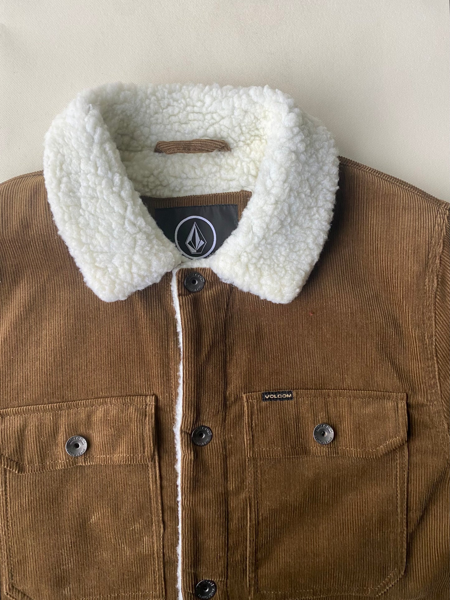 ✅ Veste velours côtelé polaire Volcom, marron, S