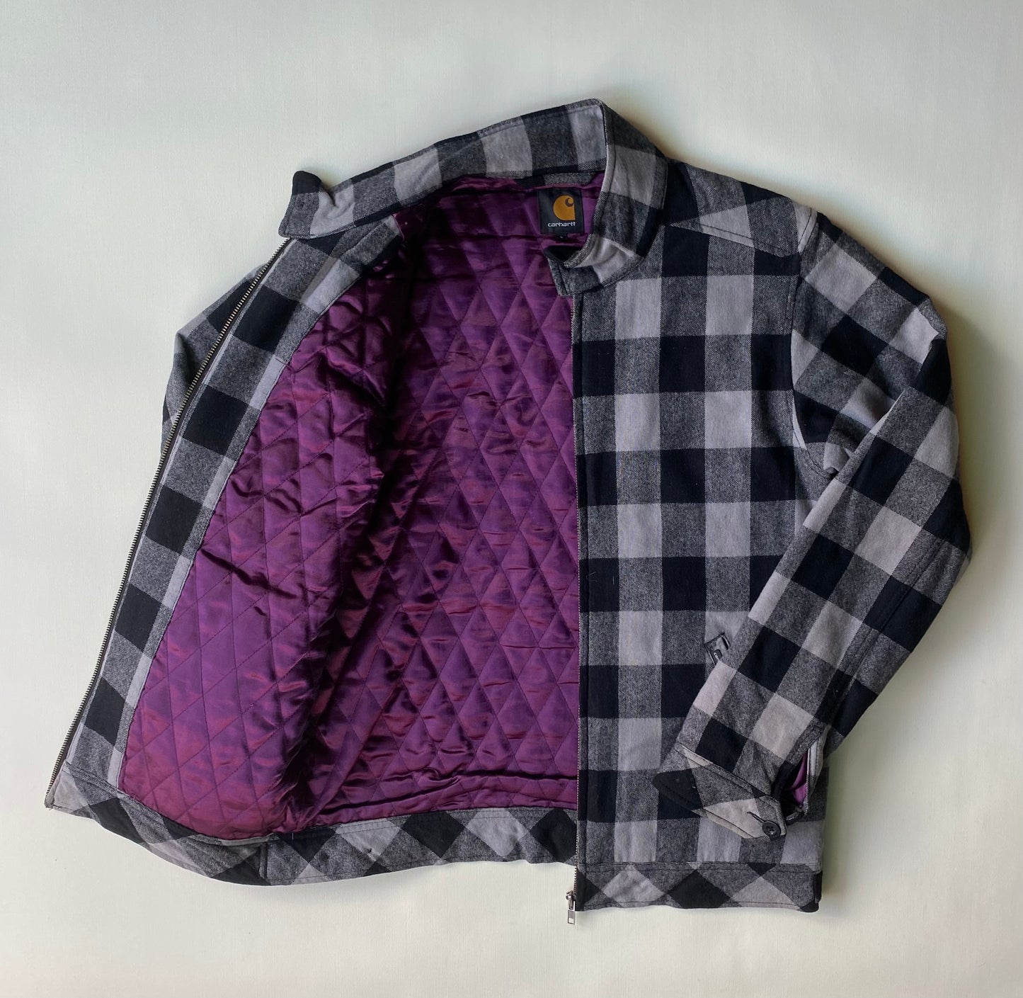 ✅ Veste "boom jacket" Carhartt, laine, noir et gris, S