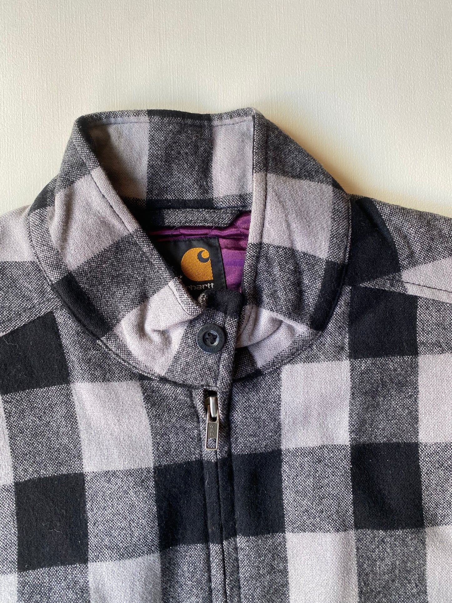 ✅ Veste "boom jacket" Carhartt, laine, noir et gris, S