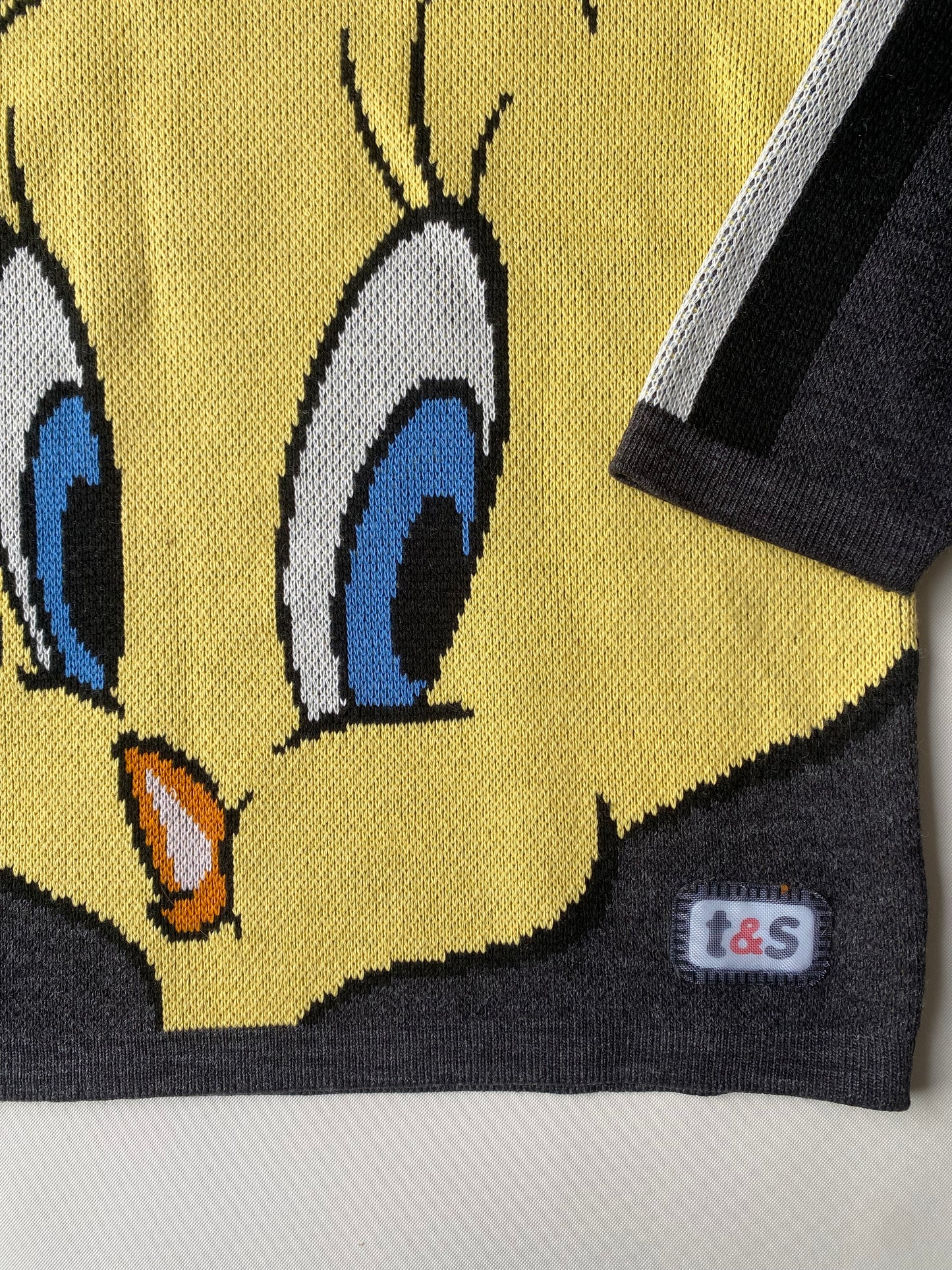 ✅ Pull collector Titi Looney Tunes, Gris & jaune, L/XL