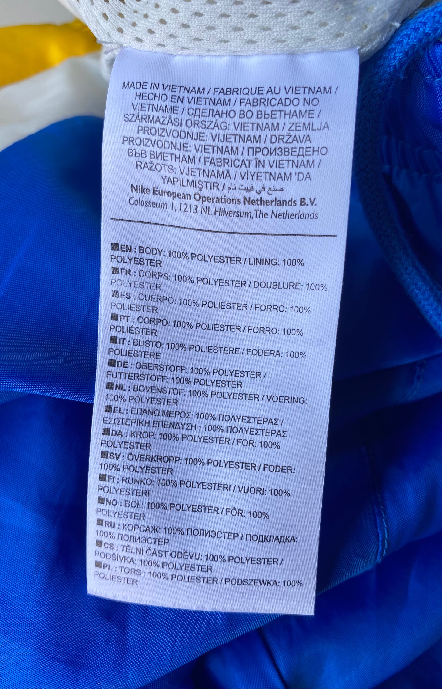 ✅ Pantalon jogging Nike, bleu / blanc / jaune, M (38)
