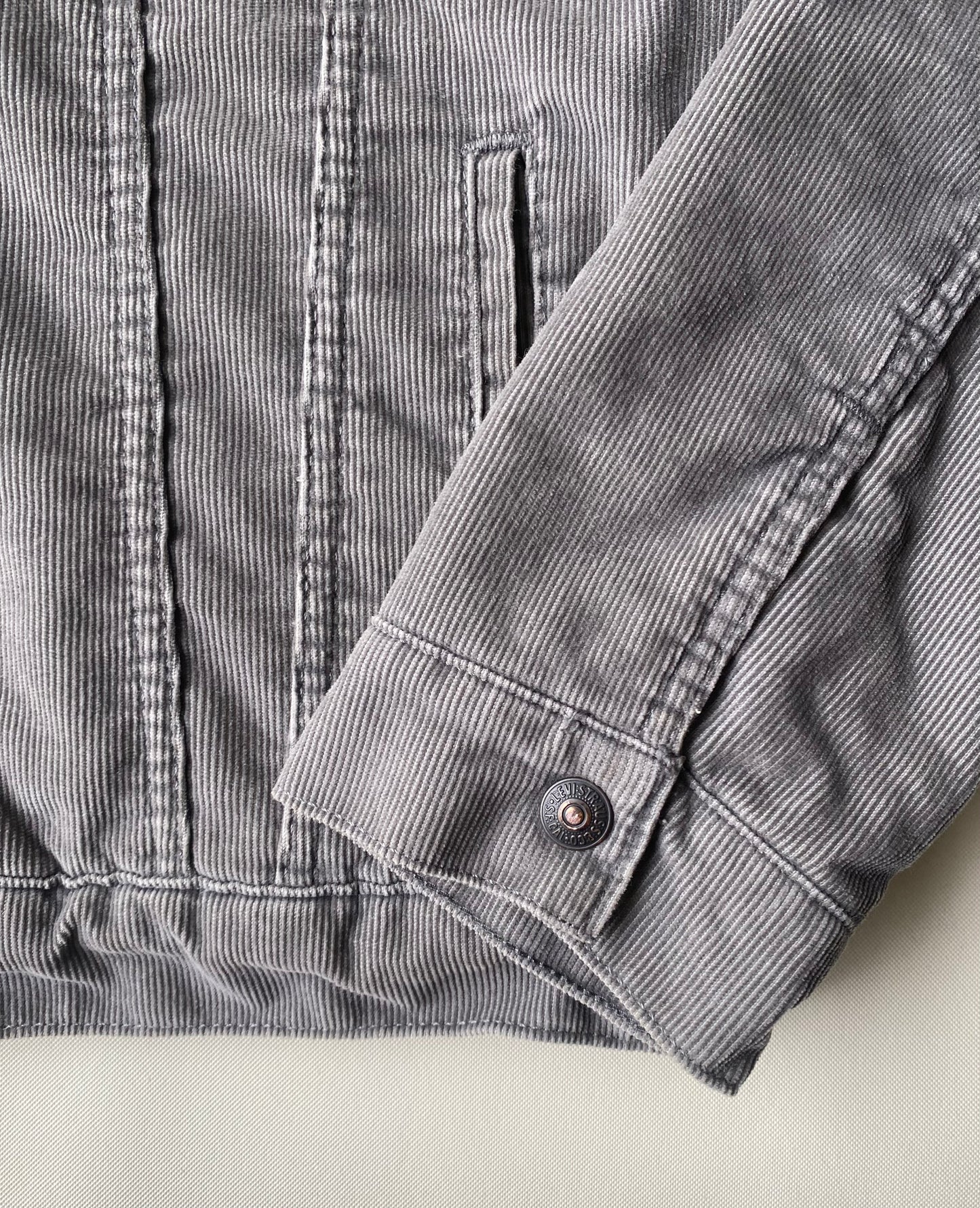 ✅ Veste velours côtelé polaire Levi's, gris, L