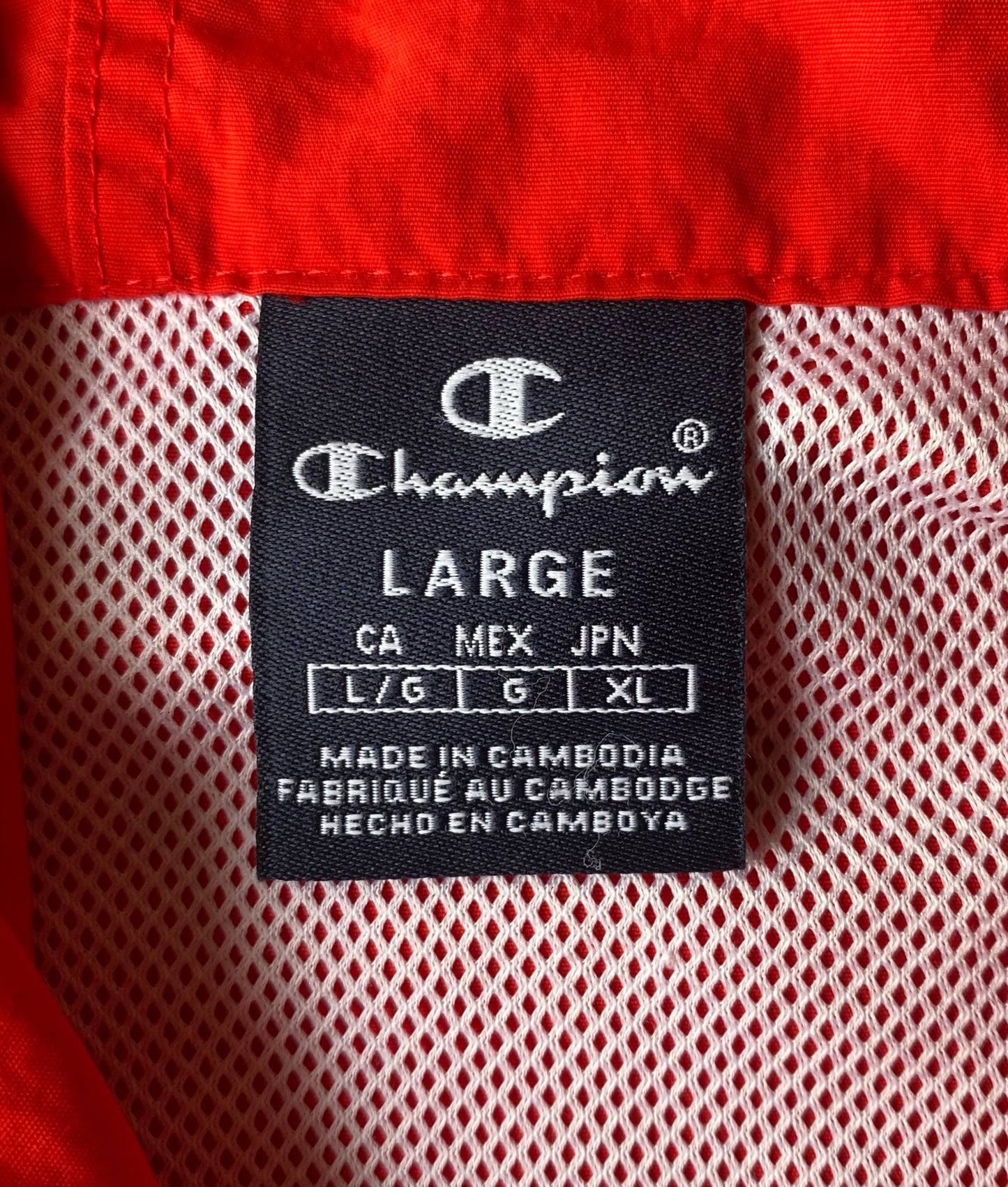✅ Veste coupe-vent / pluie Champion, rouge et bleu, L