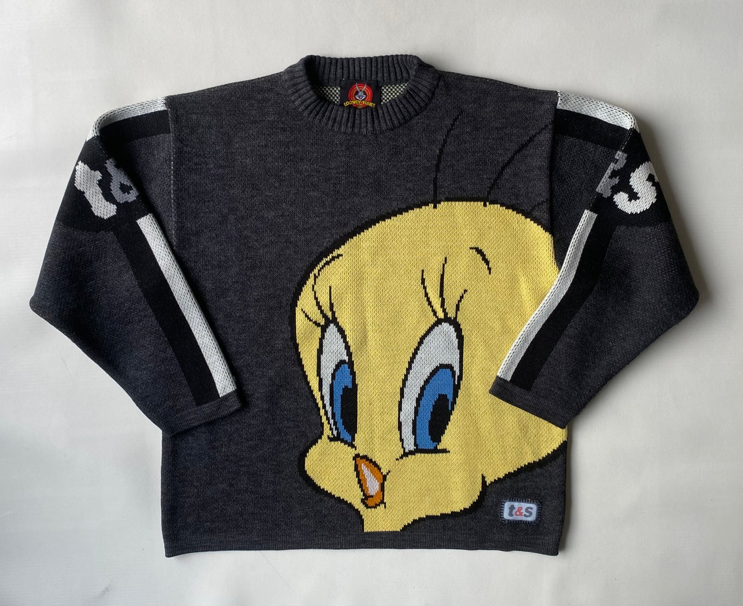 ✅ Pull collector Titi Looney Tunes, Gris & jaune, L/XL