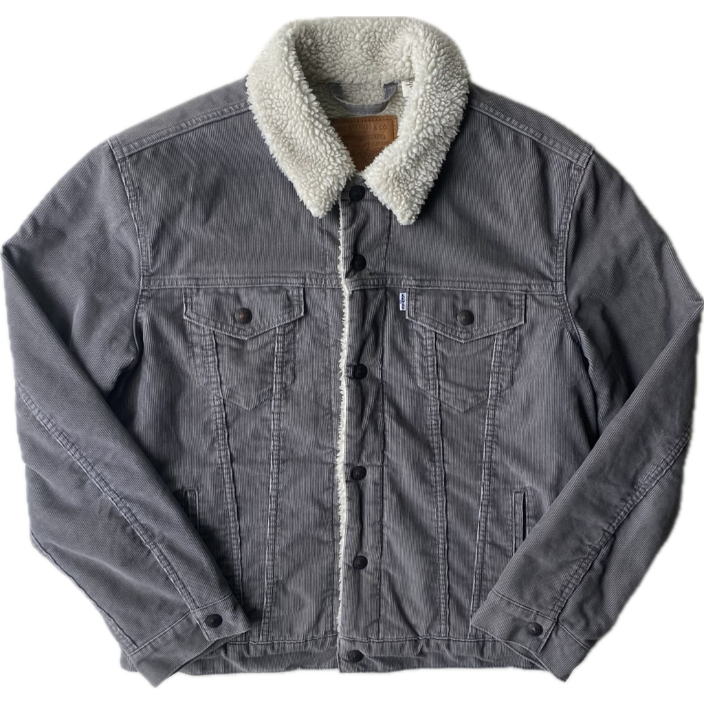 ✅ Veste velours côtelé polaire Levi's, gris, L