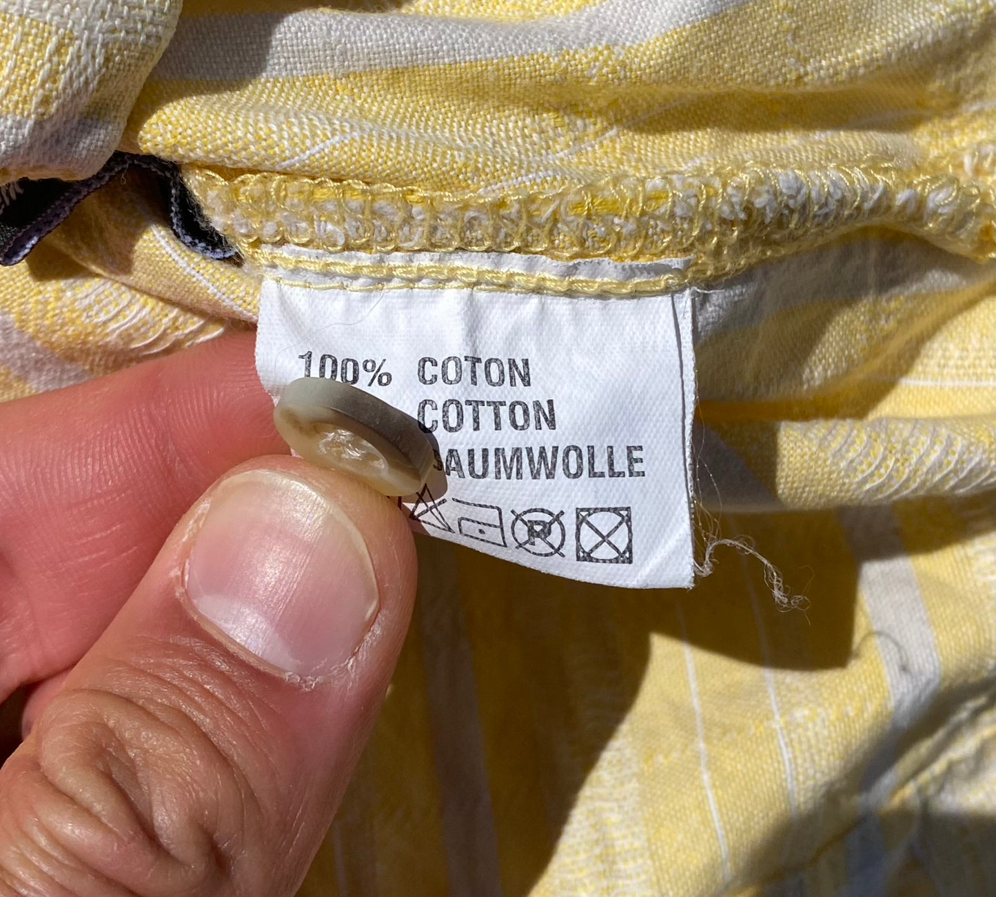✅ Chemisette collector Droopy, carreaux jaune et blanc, L