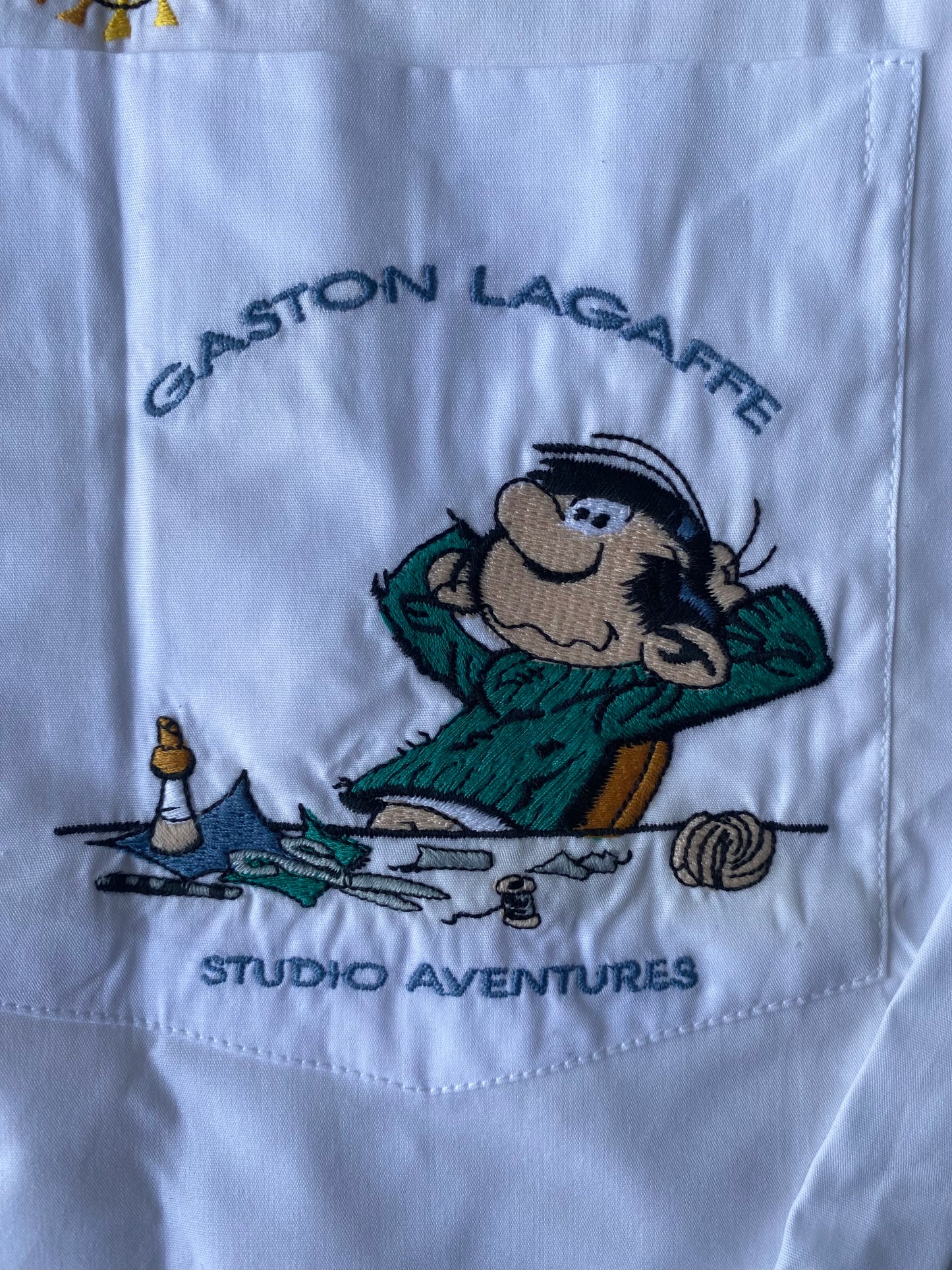 ✅ Chemise collector Gaston Lagaffe, blanc, XL