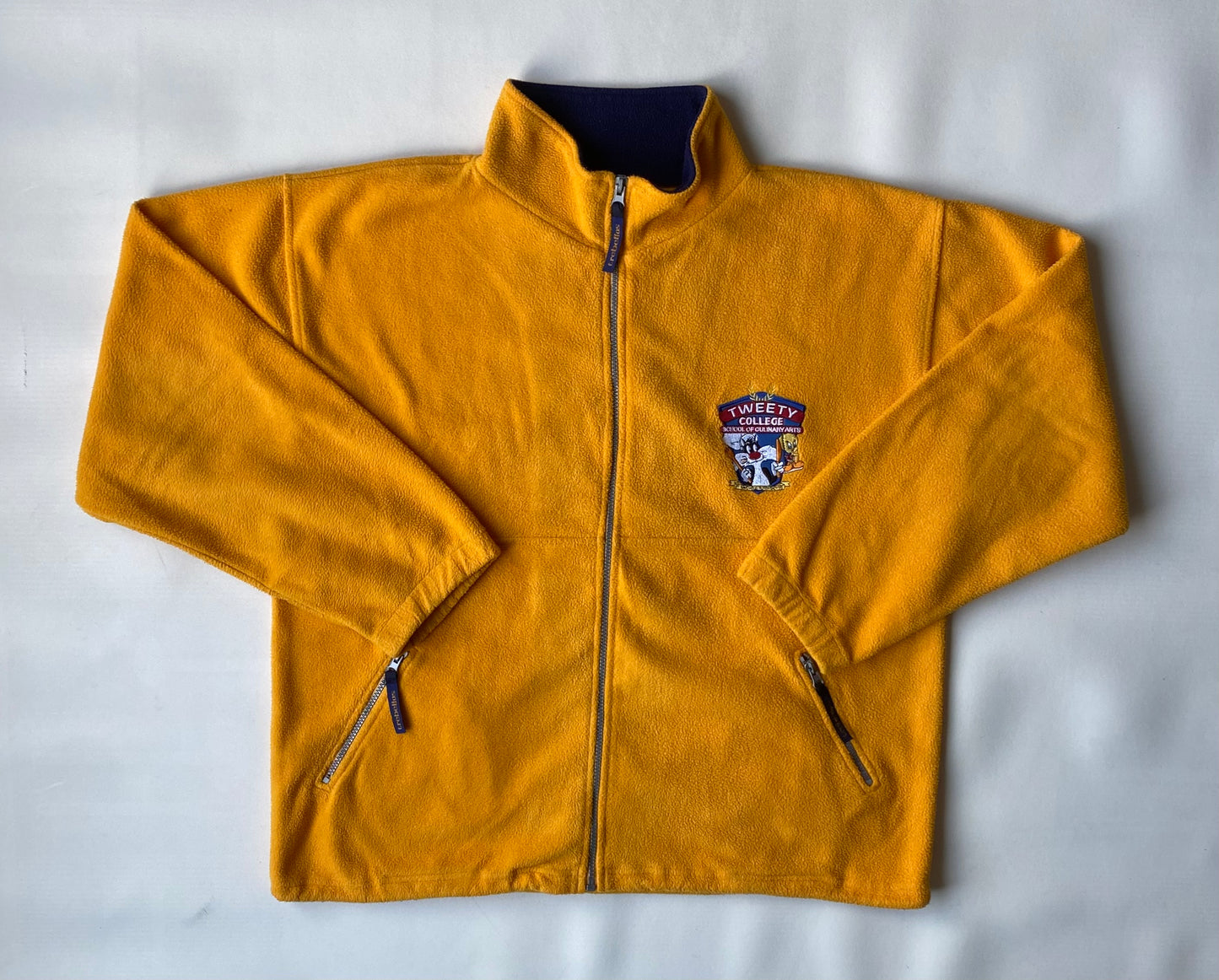 ✅ Veste polaire collector Looney Tunes Titi et Grosminet, jaune-orange, XL