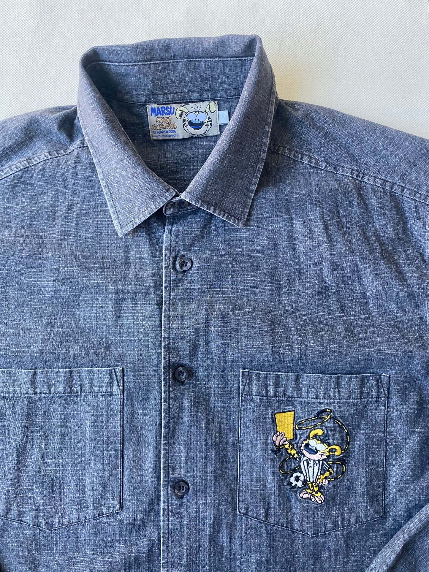 ✅ Chemise collector Marsupilami, gris foncé, L