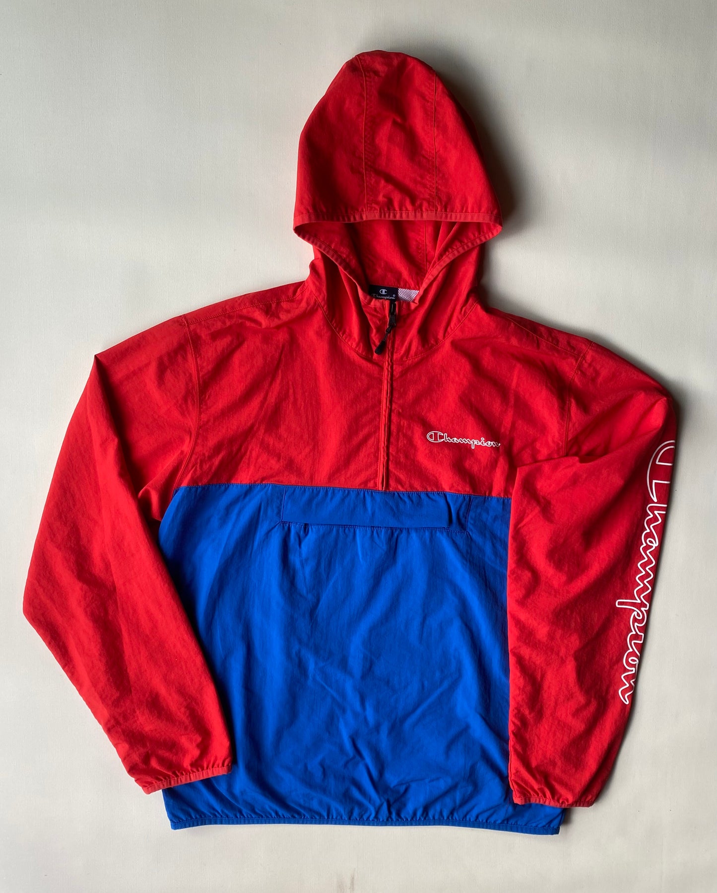 ✅ Veste coupe-vent / pluie Champion, rouge et bleu, L