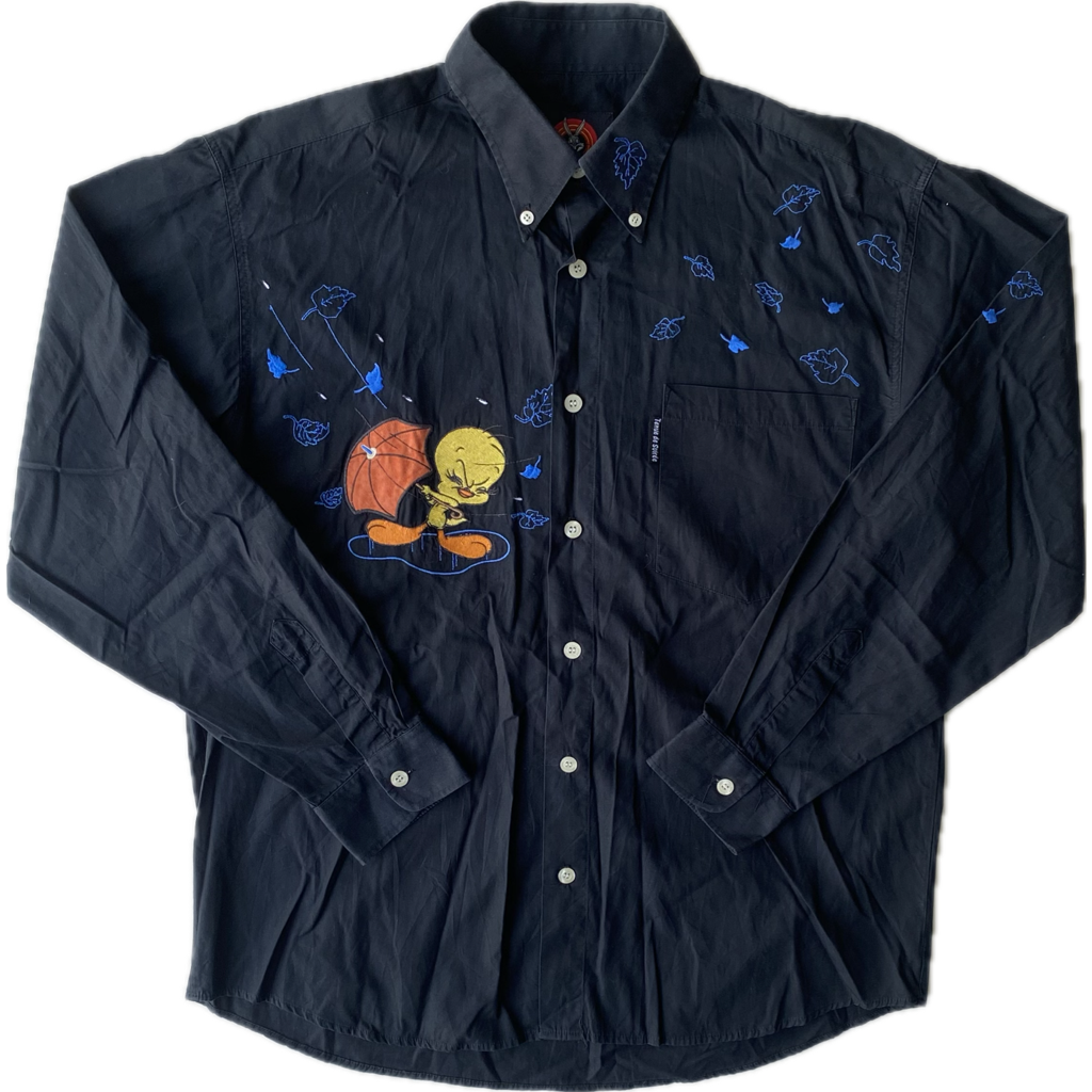 ✅ Chemise Looney Tunes Titi, noir, L