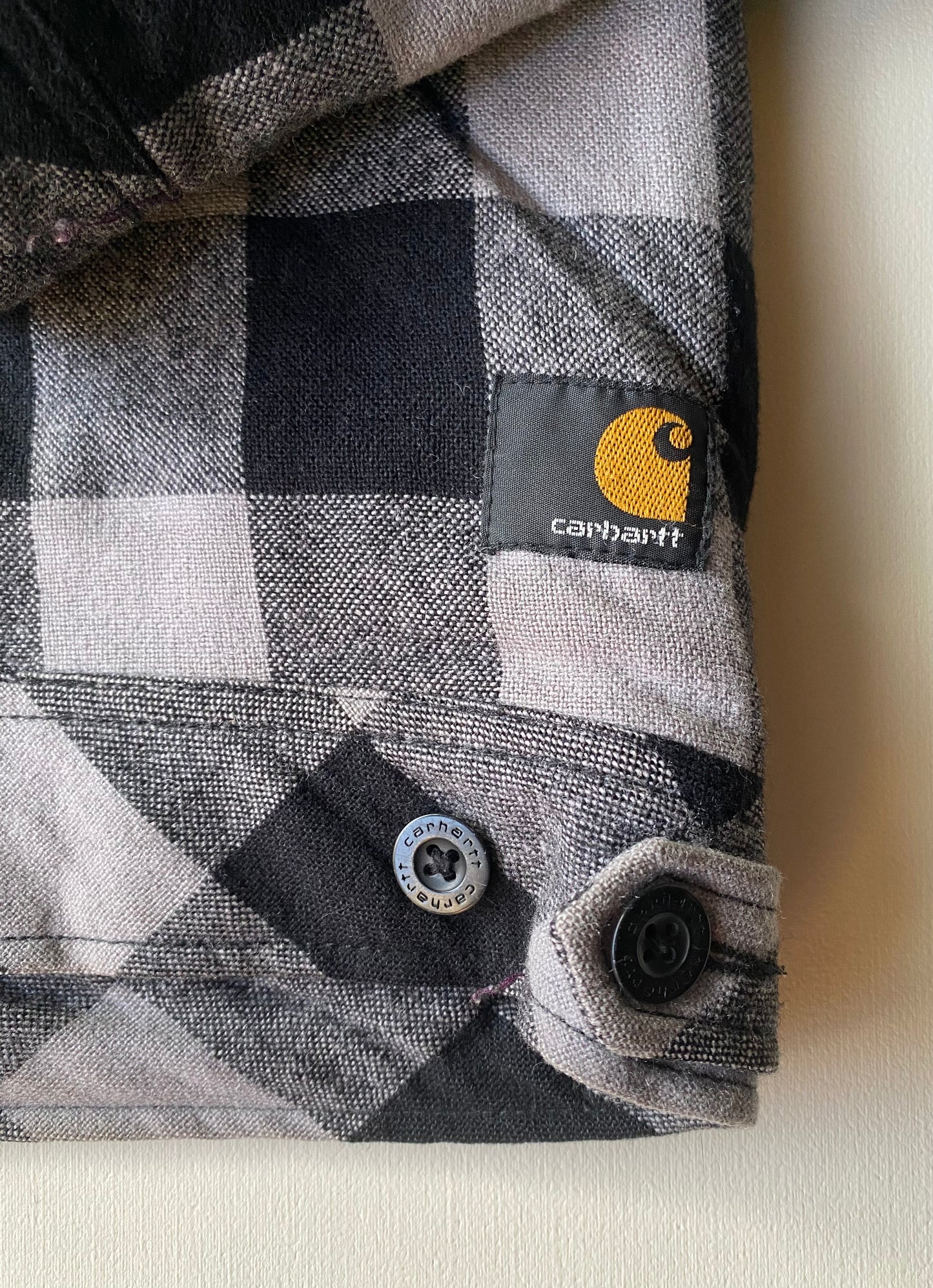 ✅ Veste "boom jacket" Carhartt, laine, noir et gris, S