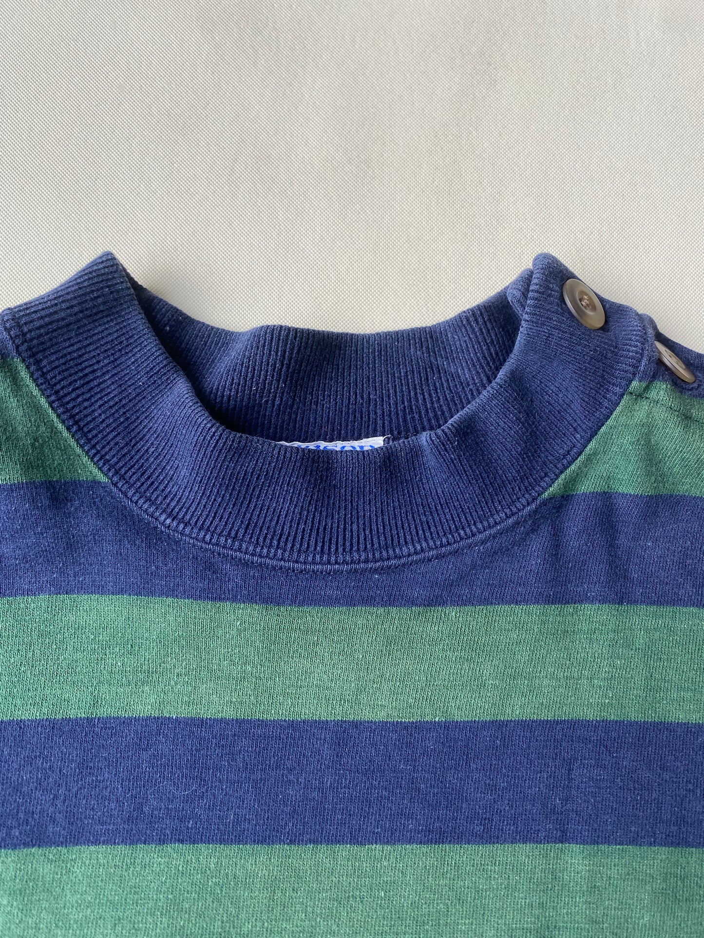 ✅ Pull collector Mickey Donaldson, rayé bleu vert, M/L