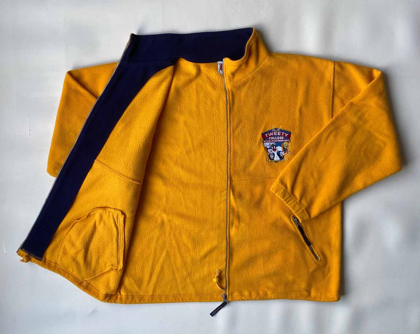 ✅ Veste polaire collector Looney Tunes Titi et Grosminet, jaune-orange, XL
