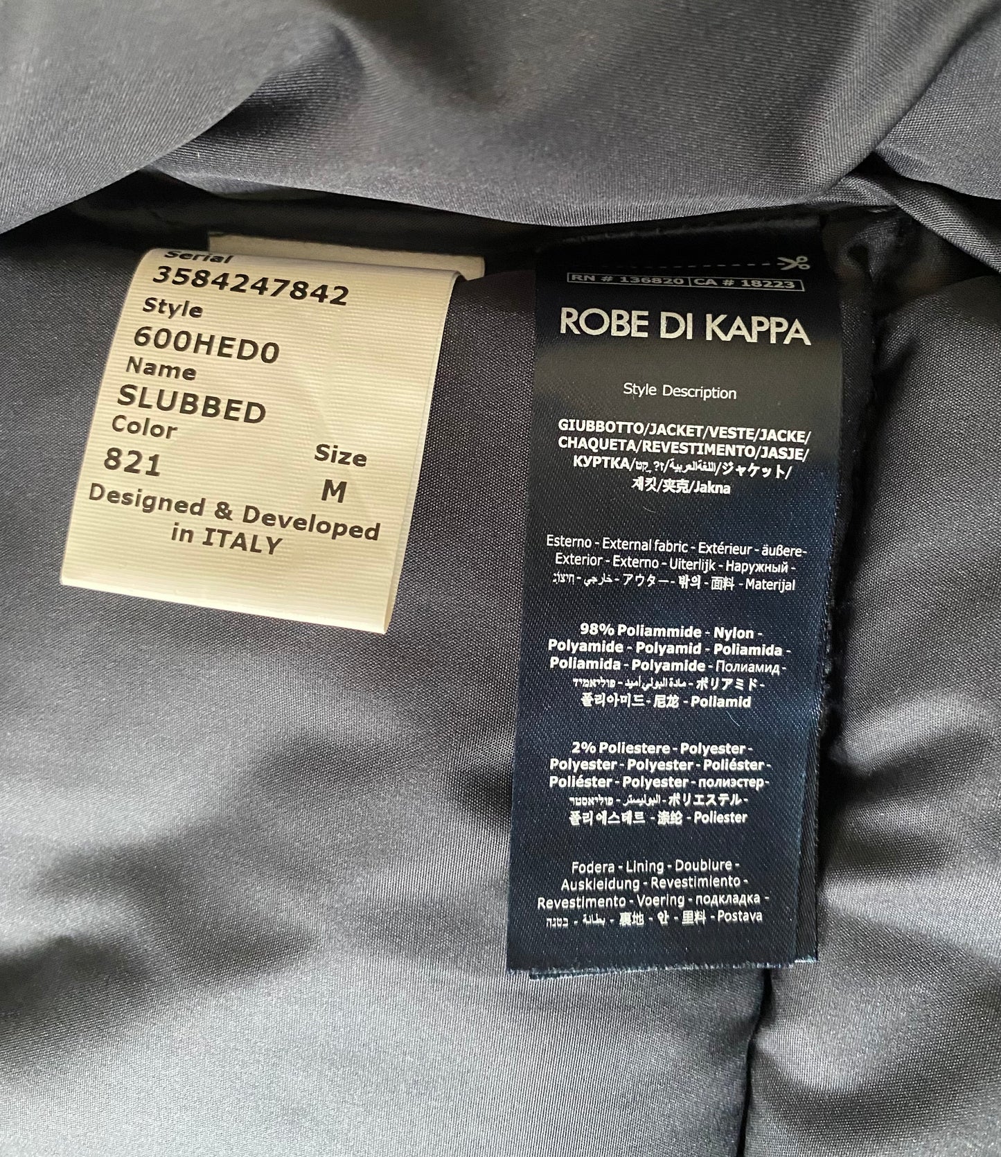 ✅ Doudoune Kappa, noir, M légèrement cintré