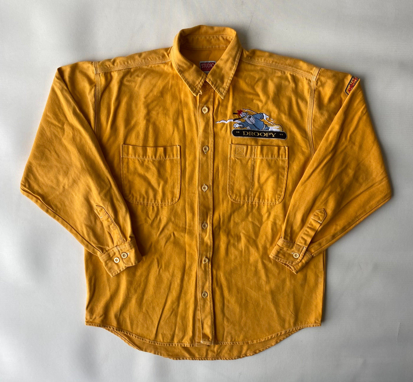 ✅ Chemise épaisse collector Droopy, jaune-orange, L