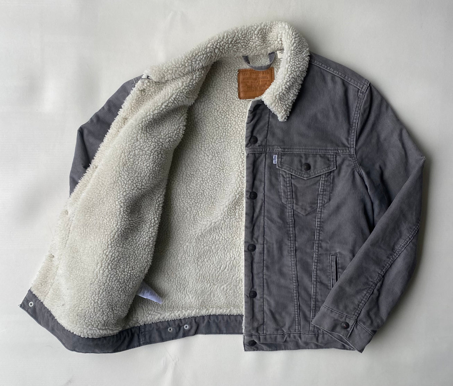 ✅ Veste velours côtelé polaire Levi's, gris, L