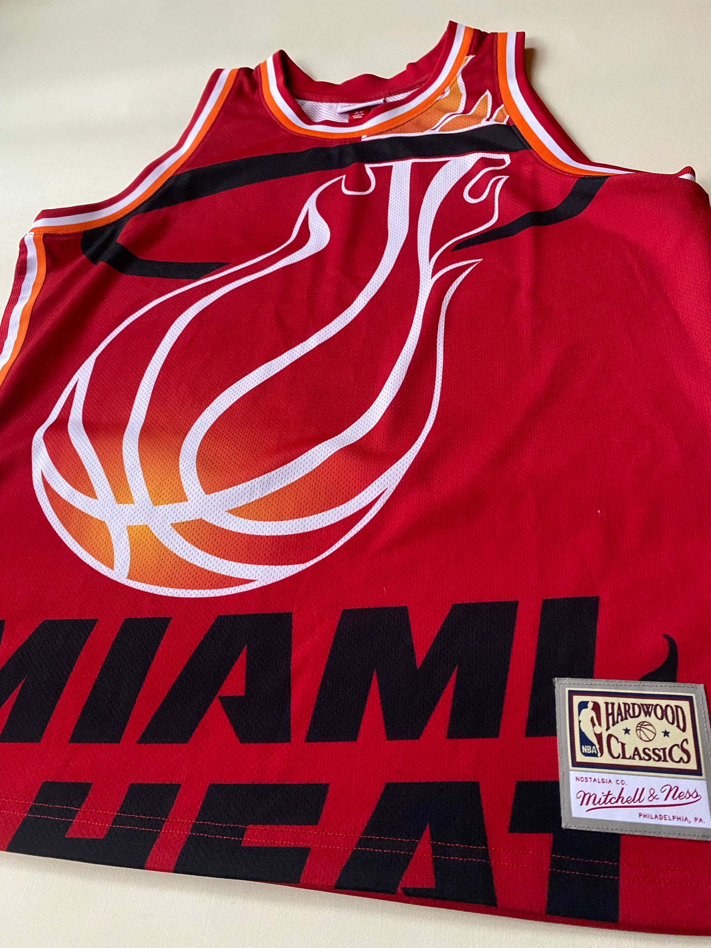 ✅ Maillot basket NBA Mitchell & Ness, Miami Heat, rouge, XL