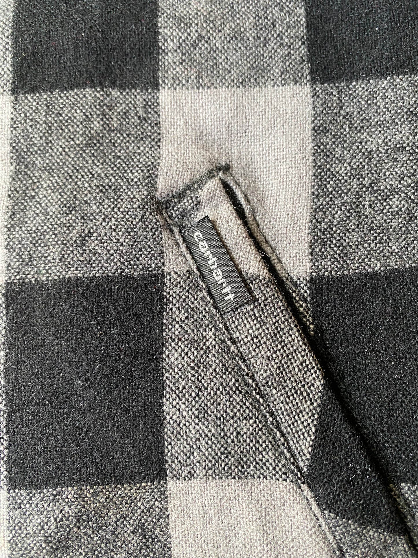 ✅ Veste "boom jacket" Carhartt, laine, noir et gris, S