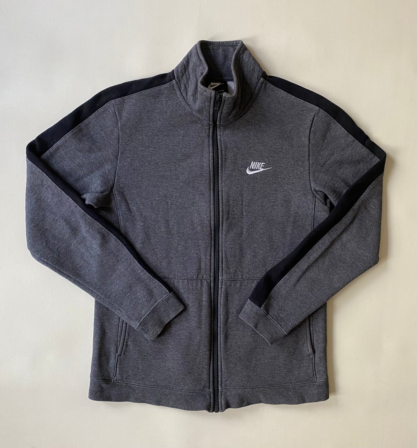 ✅ Pull zippé col camionneur Nike, gris, S