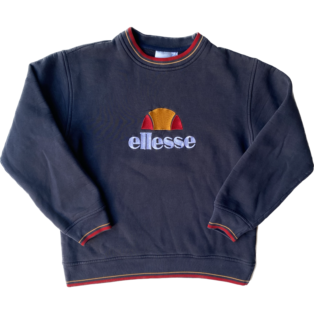 ✅ Pull vintage Ellesse, gris anthracite, M
