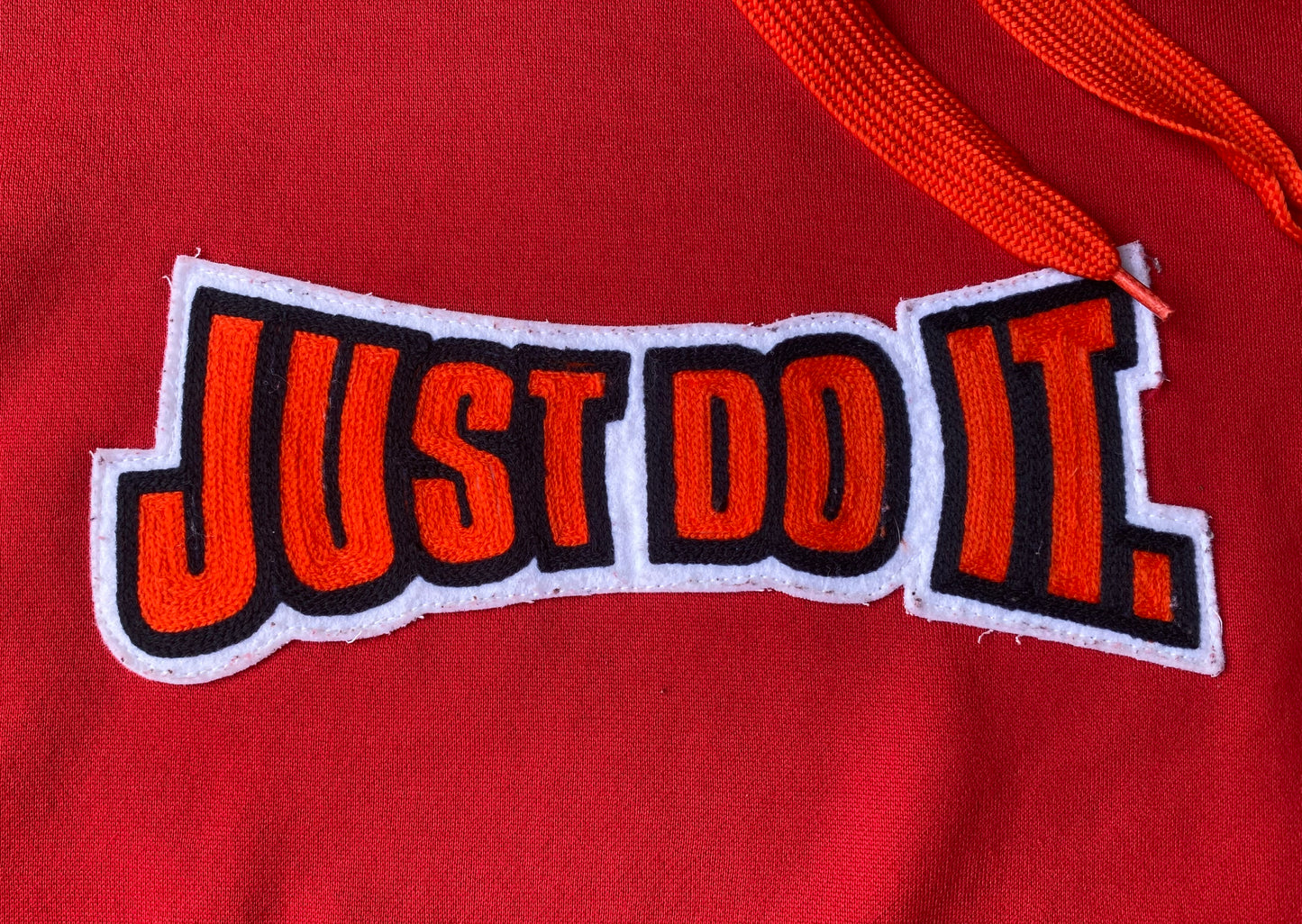 Pull à capuche vintage Nike Just Do It, Rouge, XS