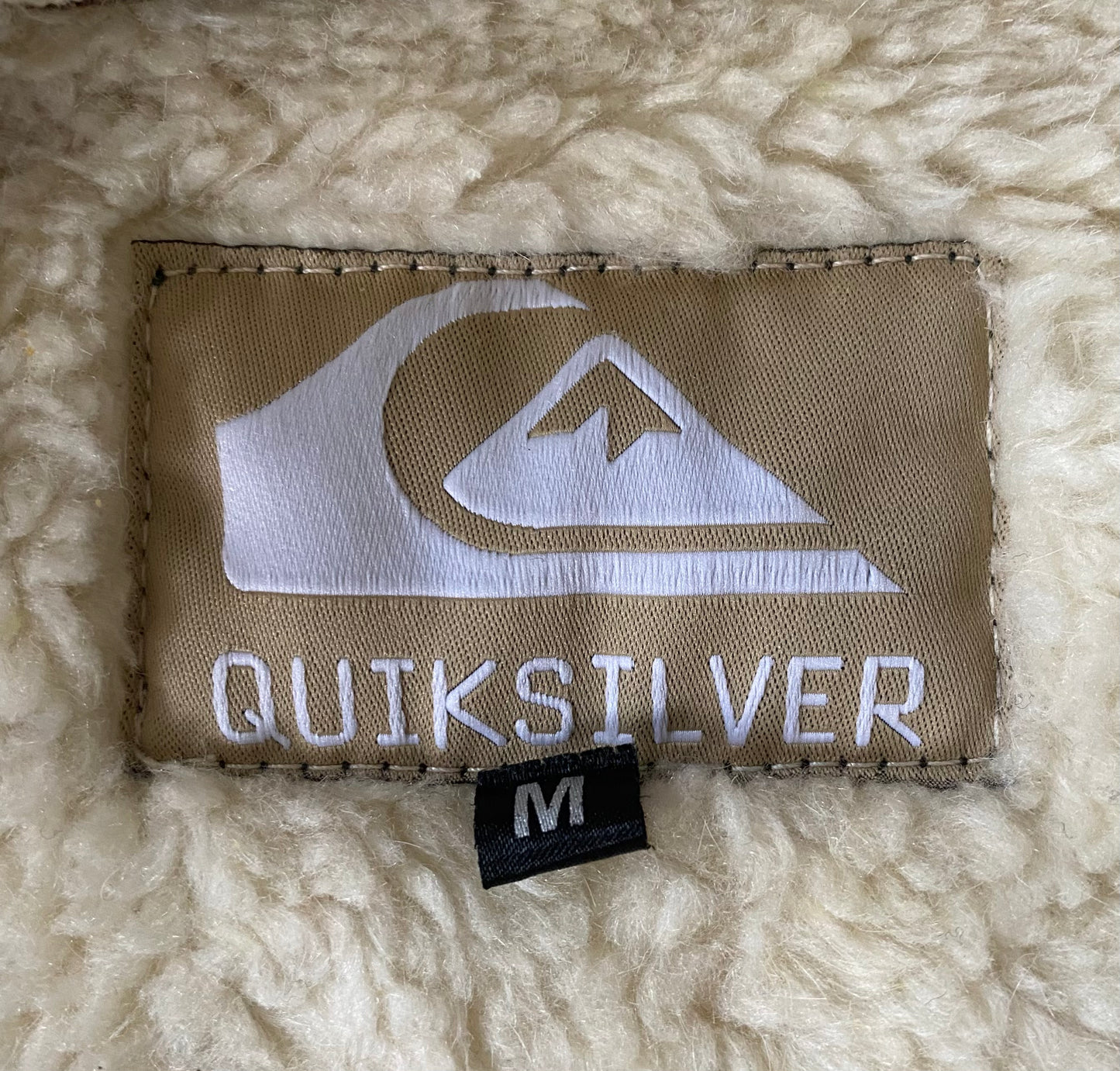 Veste cuir polaire Quiksilver, gris / marron, M oversize