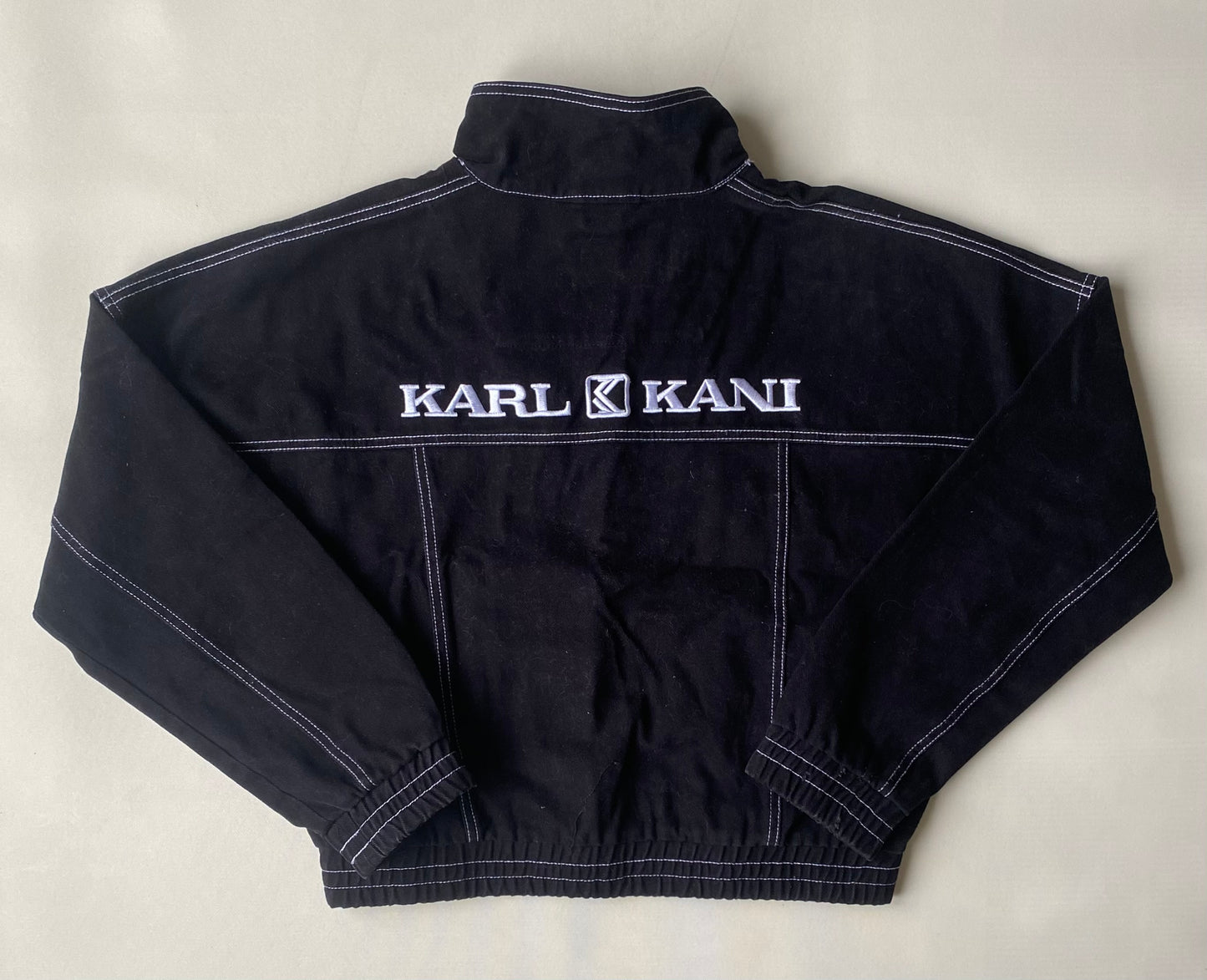 ✅ veste jean croptop Karl Kani, noir, M femme