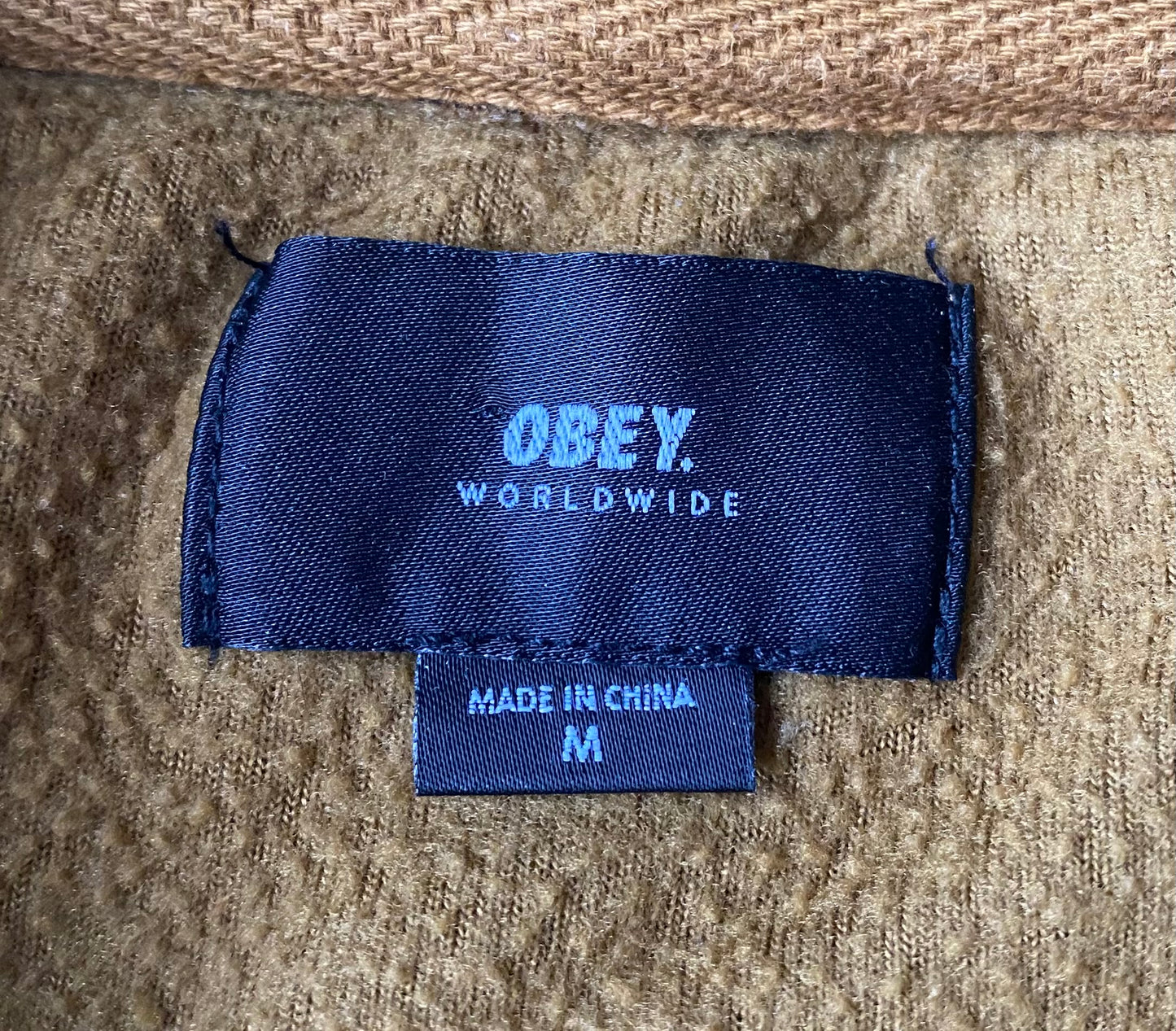 ✅ Polaire demi-zip Obey, marron, L