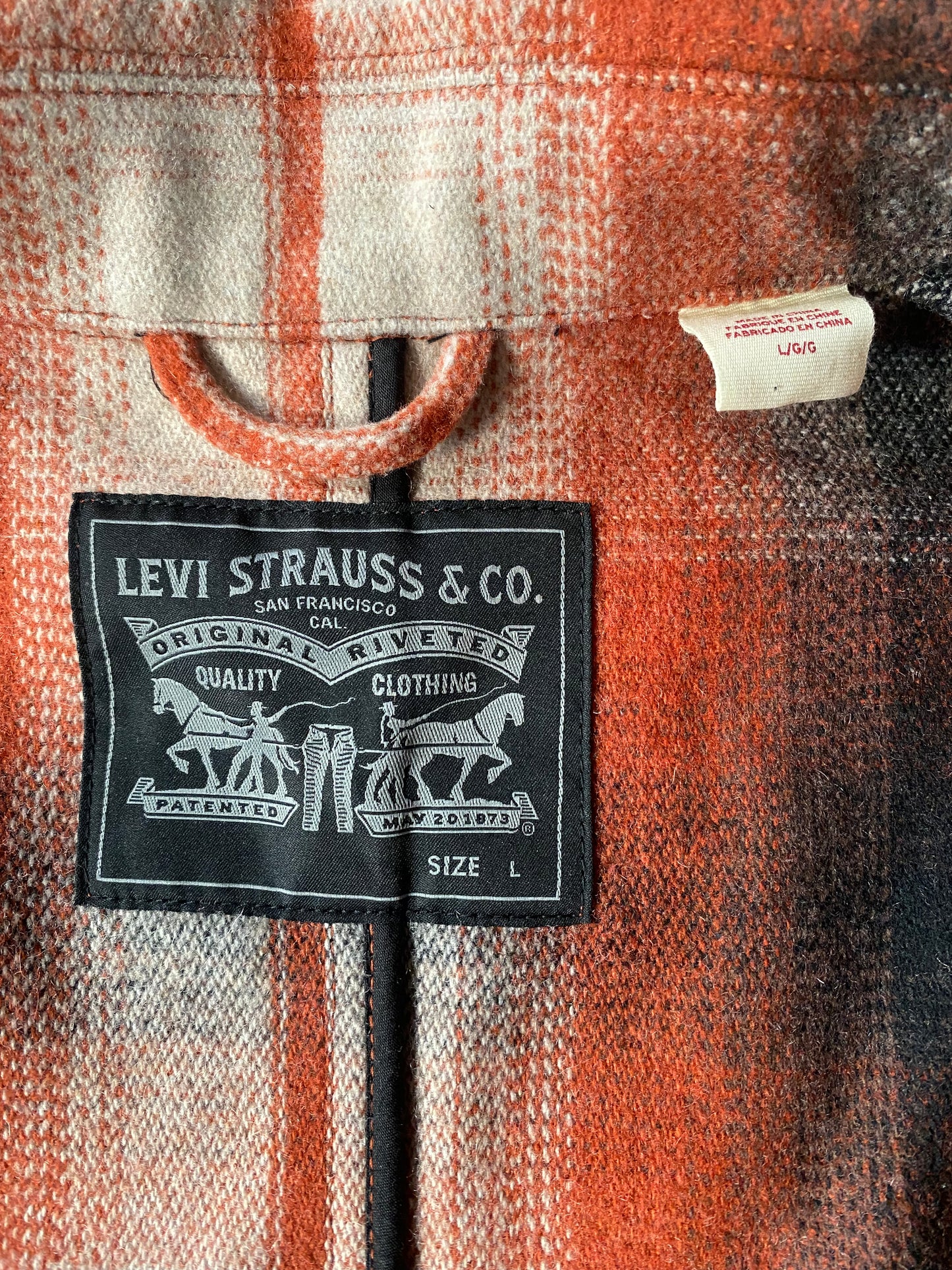 Veste Levi's en laine, rouge et motifs carreaux, L oversize