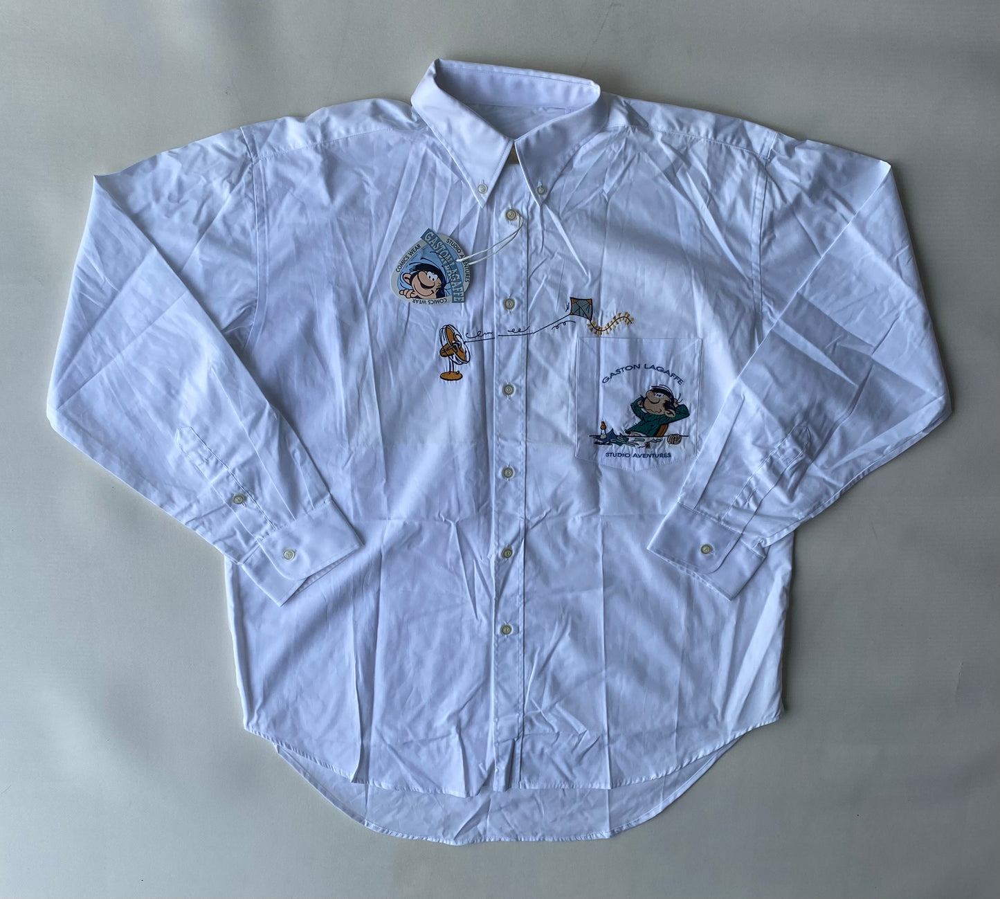 ✅ Chemise collector Gaston Lagaffe, blanc, XL