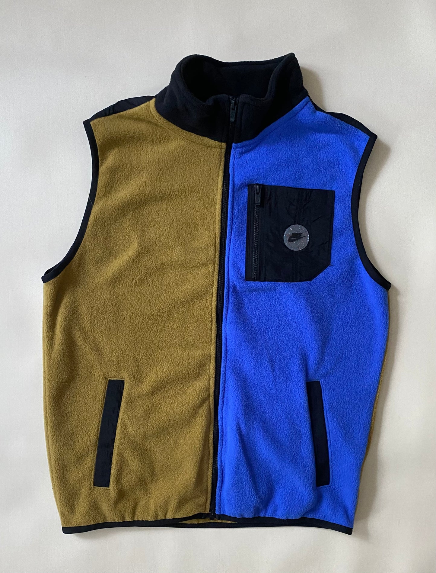 Veste / gilet sans manches polaire Nike, bleu / kaki, S oversize