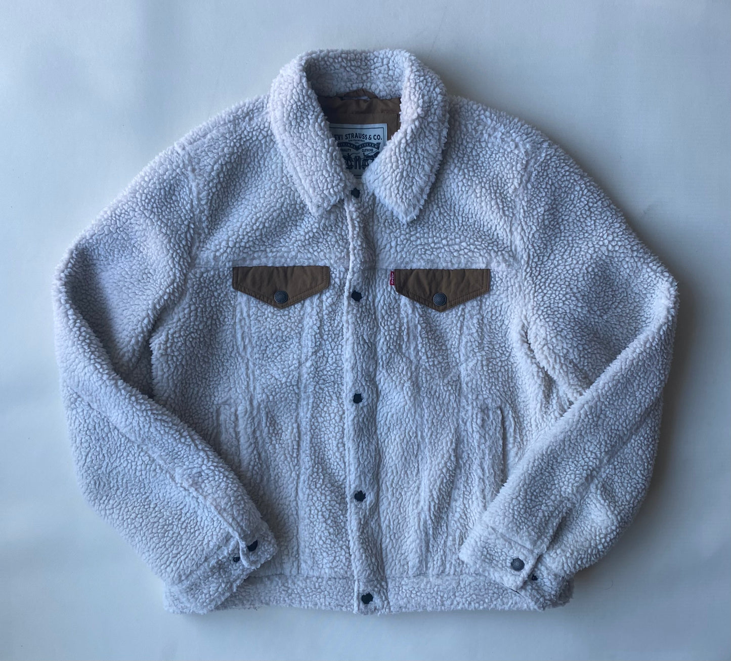 ✅ veste polaire Levi's, crème et marron, M