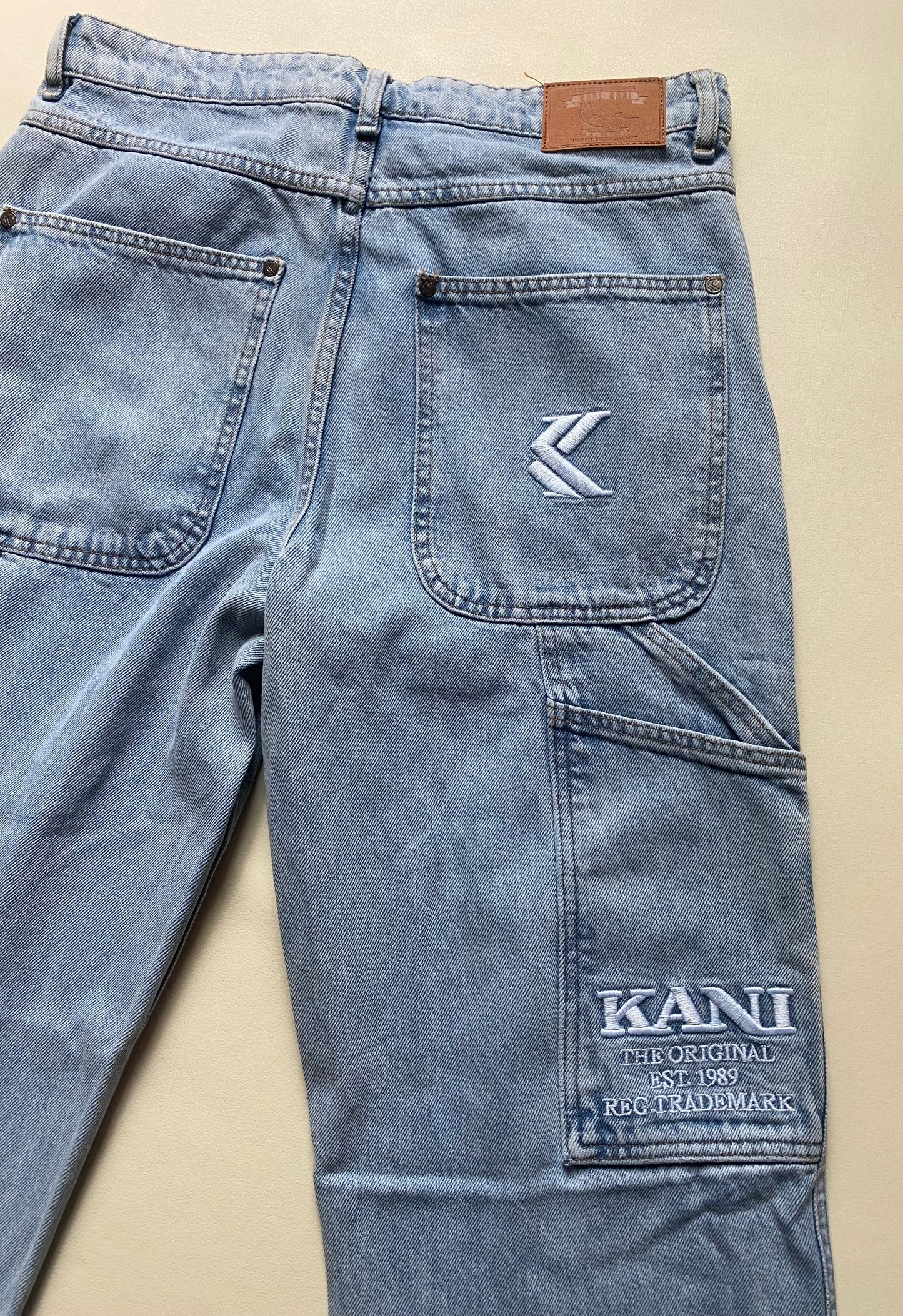 Pantalon jean Karl Kani, bleu clair, S oversize (40)